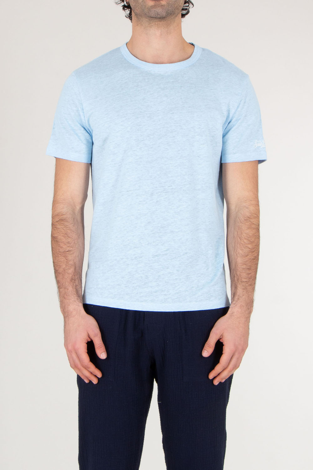 MC 2 SAINT BARTH Regular Fit Linen Jersey T-Shirt Ecstasea