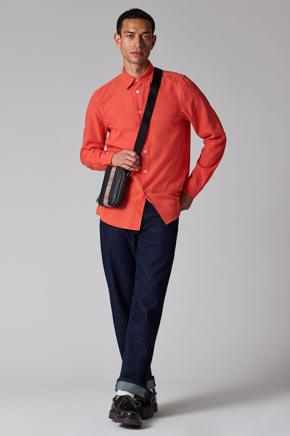 PAUL SMITH Regular Fit Lyocell-Cotton Slub Shirt