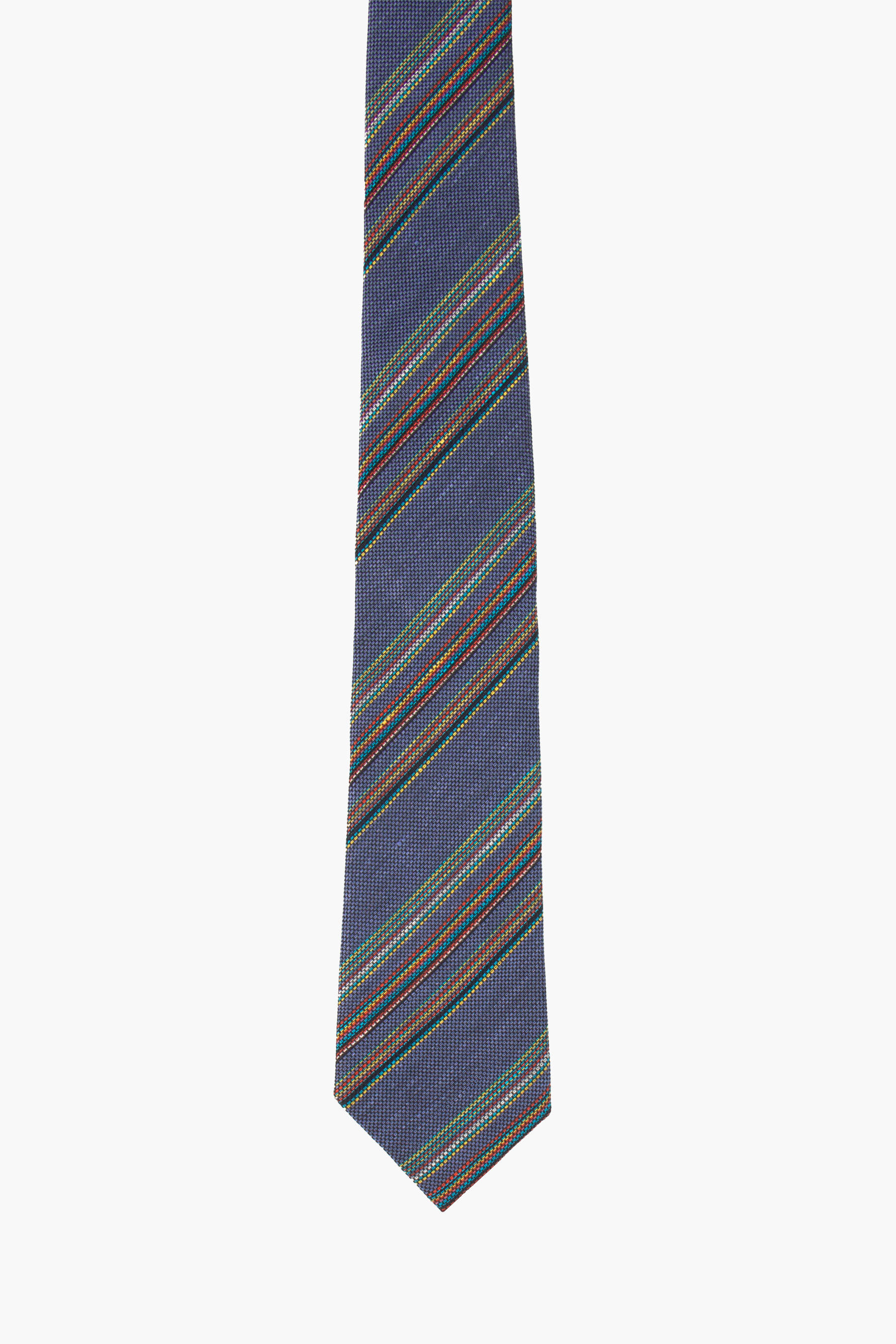 PAUL SMITH 'Signature Stripe' Block Silk-Linen Blend Tie