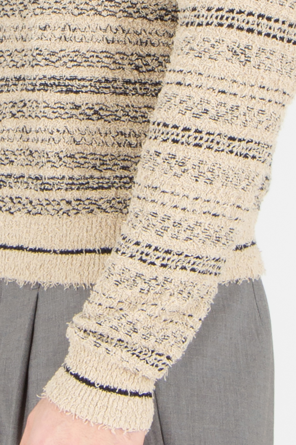 EMPORIO ARMANI Regular Fit Jacquard Pattern Cotton Blend Crew Neck Sweater