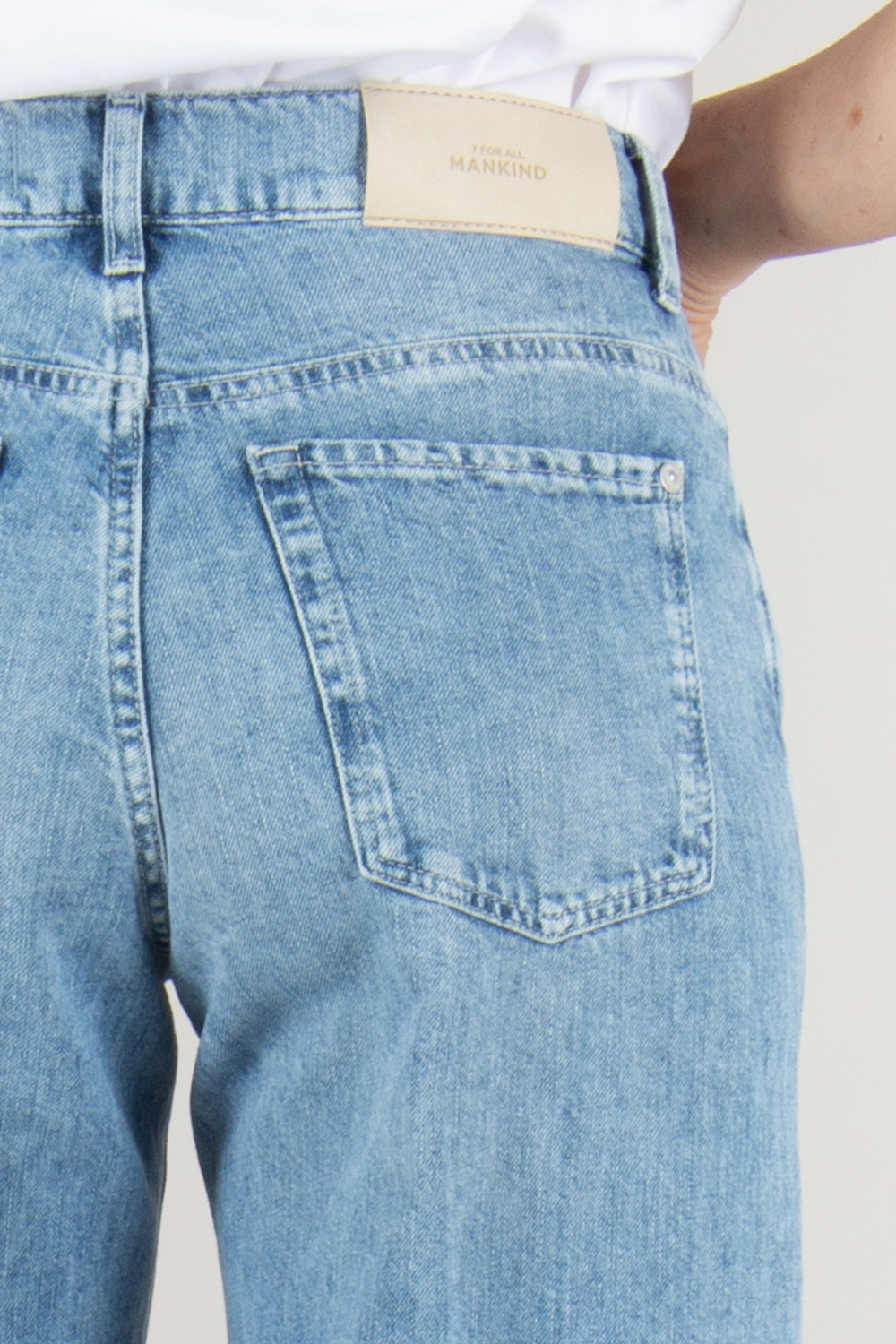 7 FOR ALL MANKIND Washed Linen Cotton Denim Jeans Iris