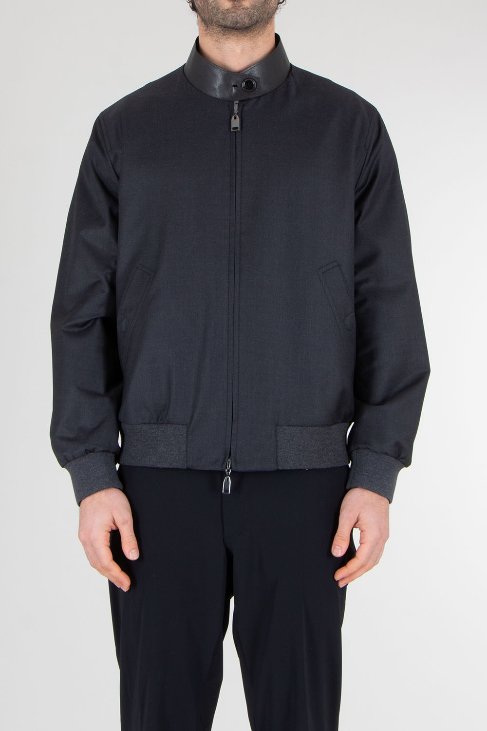 BRIONI Regular Fit Reversible Cotton-Silk & Wool-Cashmere Blend Bomber Jacket