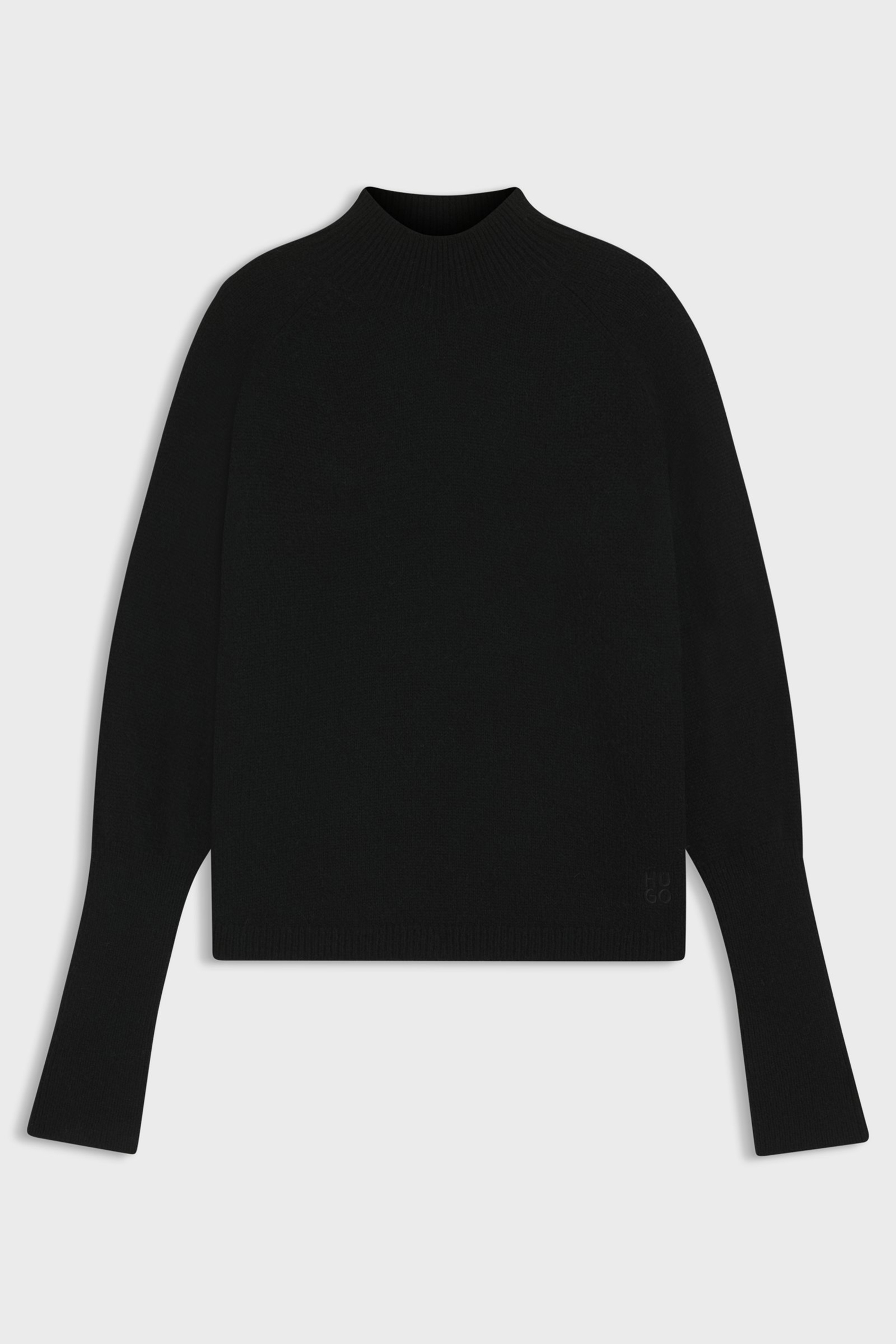 HUGO Relaxed Fit Wool-Alpaca Blend Mock Neck Sweater Surpio Langarm, Ärmel, Strickwaren, Pullover, Sweatshirt