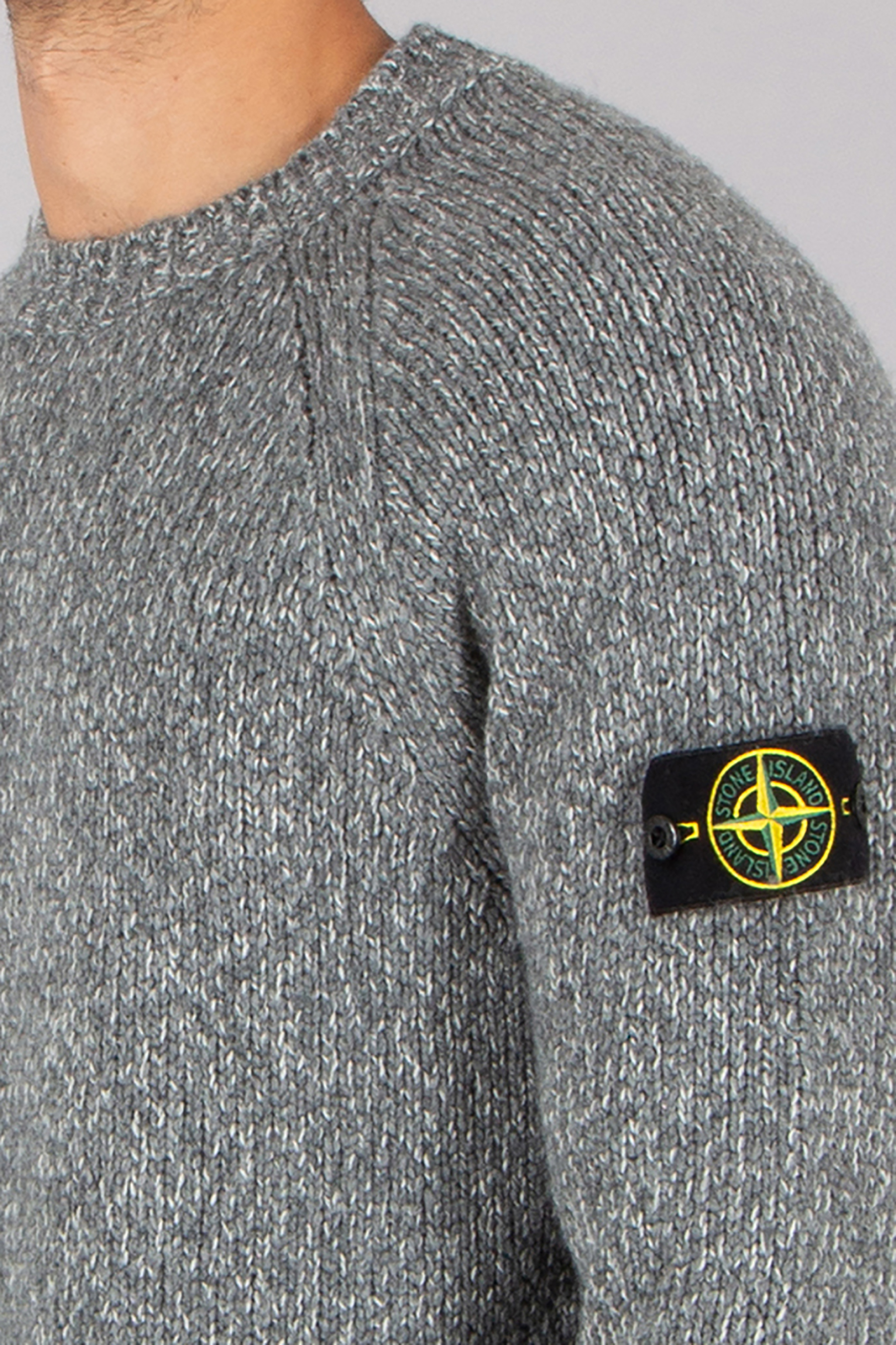 STONE ISLAND Regular Fit Fancy Yarn Mouliné Virgin Wool Blend Sweater Strickwaren, Pullover, Erwachsener, Mann, Person