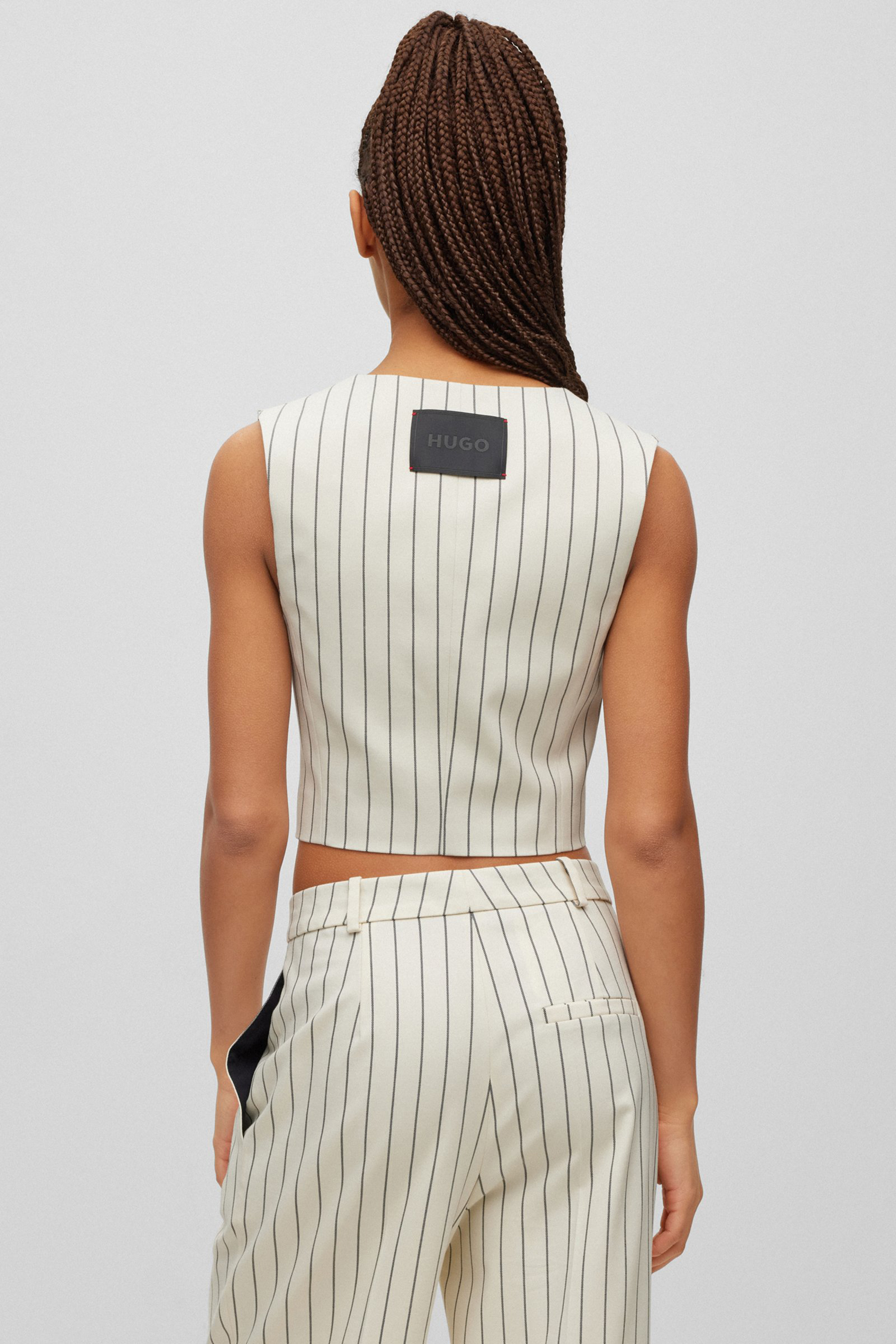 HUGO Striped Cotton Blend Stretch Vest Auris HUGO Striped Cotton Blend Stretch Vest Auris