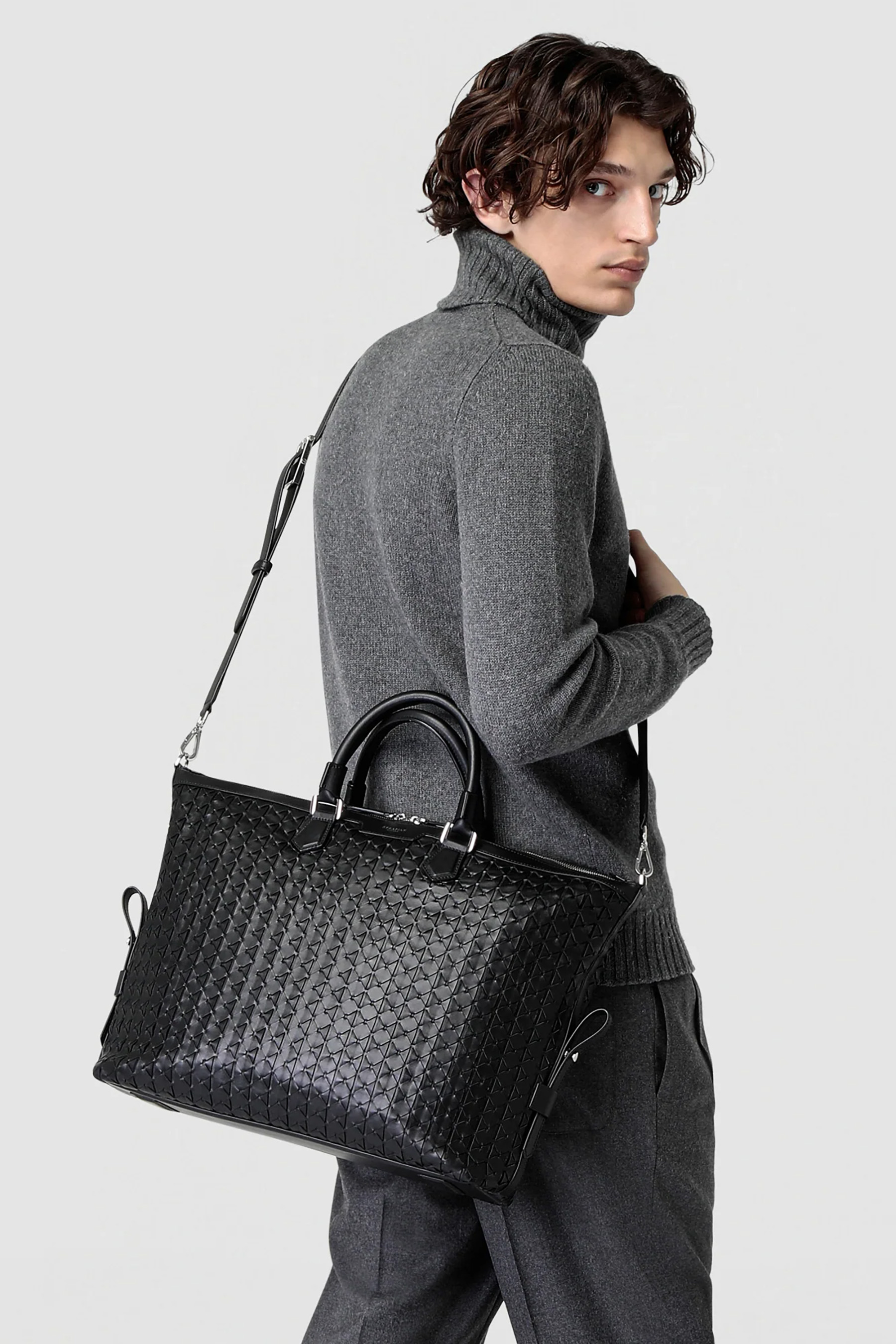 SERAPIAN Mosaico Leather Briefcase SERAPIAN Mosaico Leather Briefcase