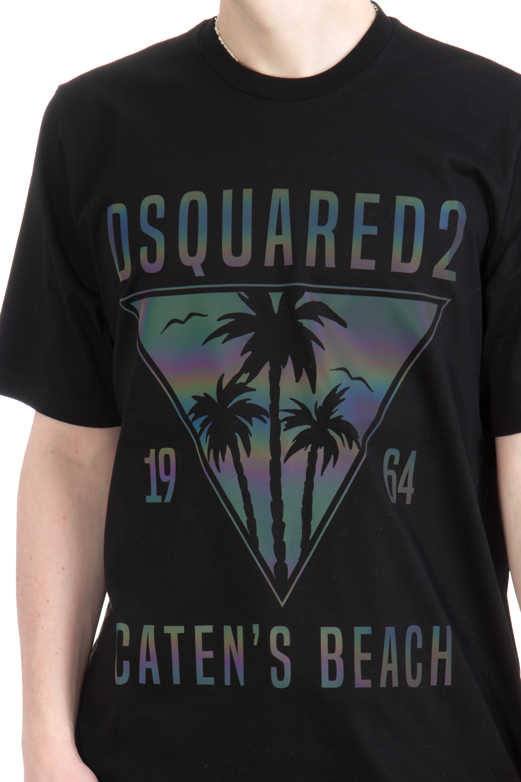 DSQUARED2 Caten's Beach Slouch Print Cotton Jersey T-Shirt DSQUARED2 Caten's Beach Slouch Print Cotton Jersey T-Shirt