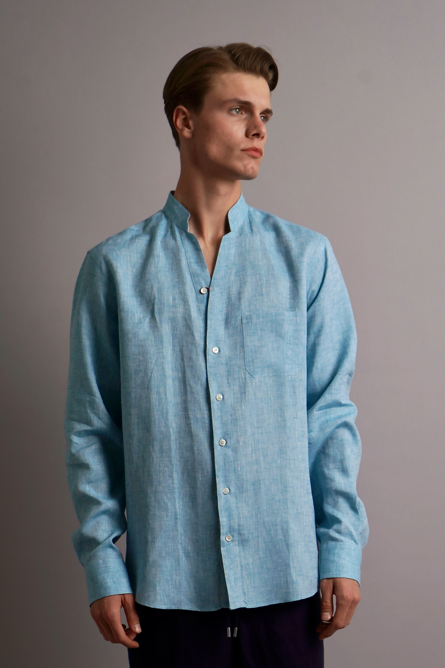 SEASE Linen Fish Tail Shirt