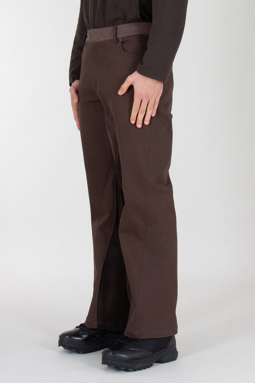 XLM Regular Fit Cotton Twill Paneled Trousers