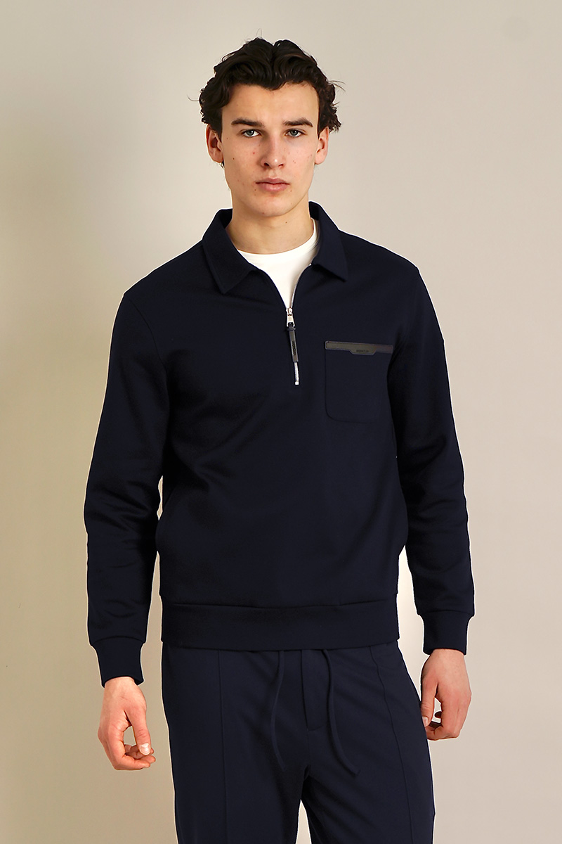 MONCLER Loose Fit Cotton Blend Double Jersey Sweatshirt