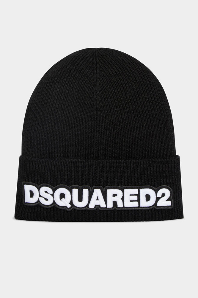 DSQUARED2 Logo Wool Knit Beanie DSQUARED2 Logo Wool Knit Beanie