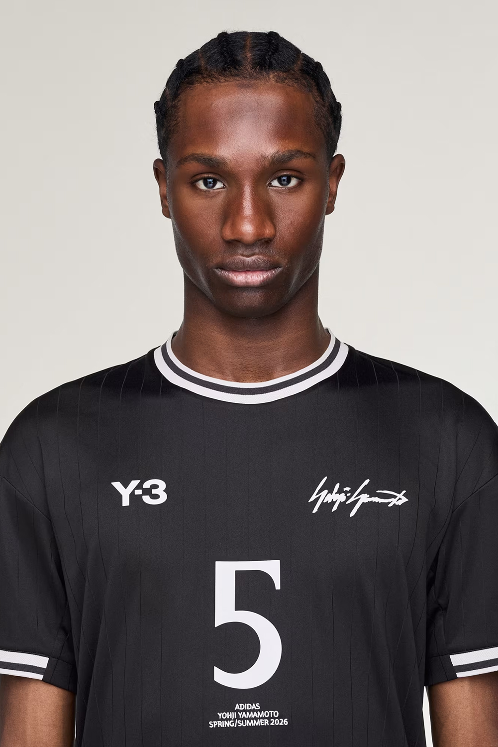 Y-3 Regular Fit Pinstripe Jude Bellingham Football Jersey