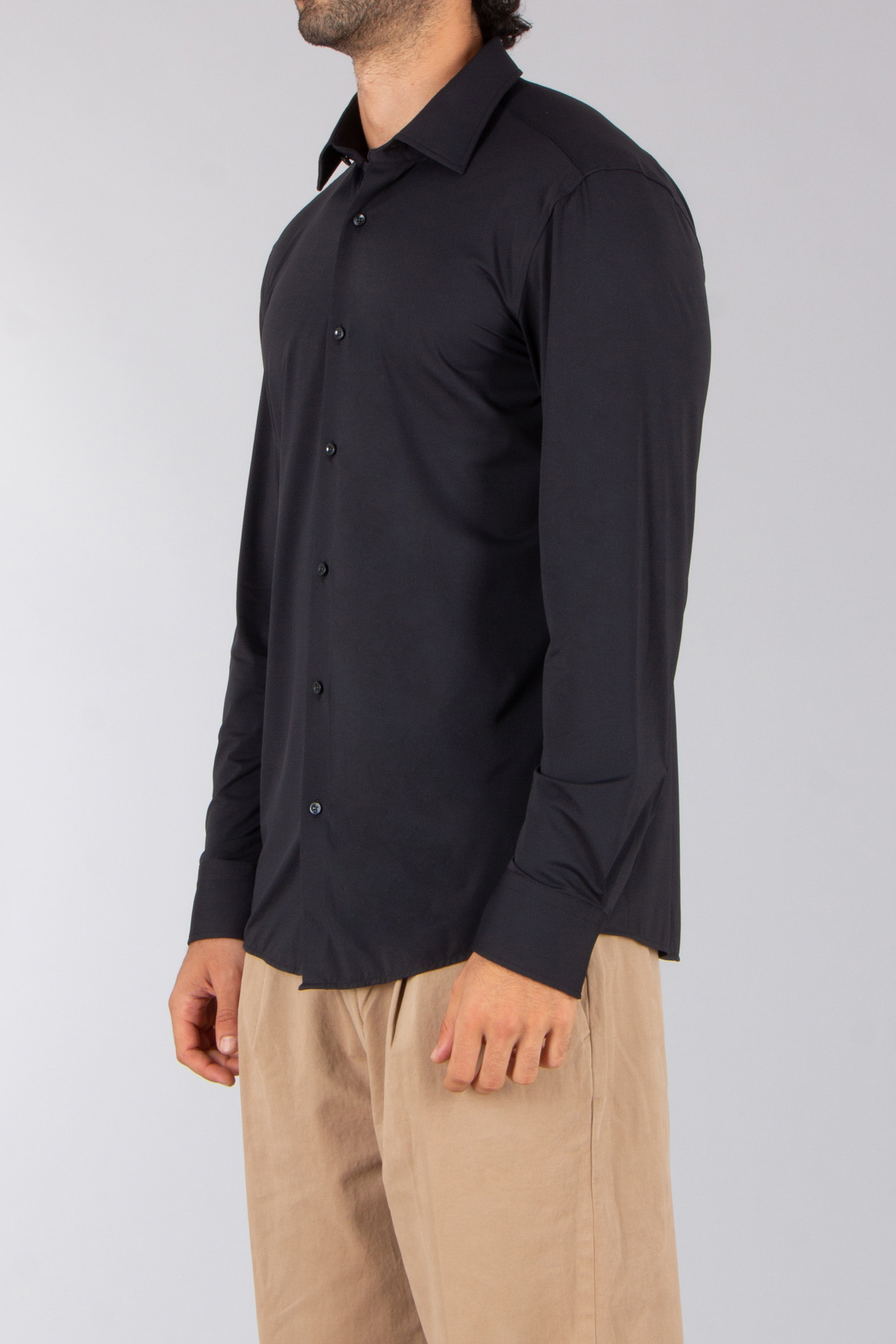 BOSS Slim Fit Recycled Nylon Stretch Shirt P-Hank Hemd, Langarm, Ärmel, Kleid, Hemd, Mantel