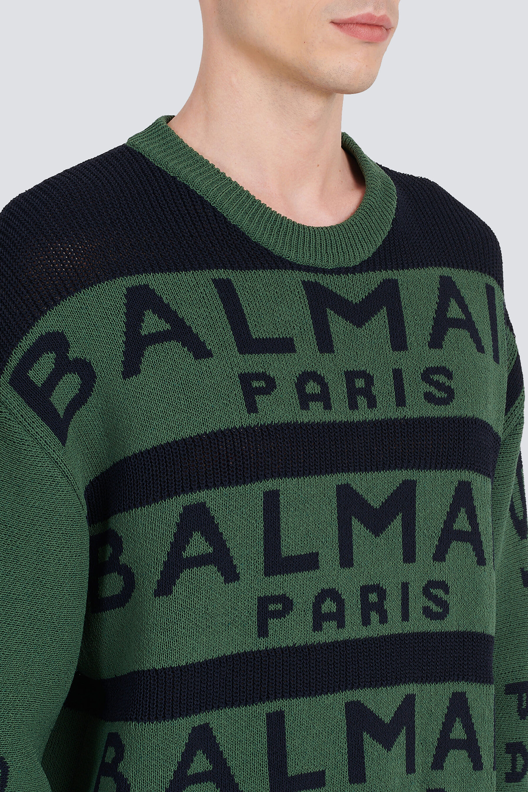 BALMAIN Striped Logo Knit Sweater BALMAIN Striped Logo Knit Sweater