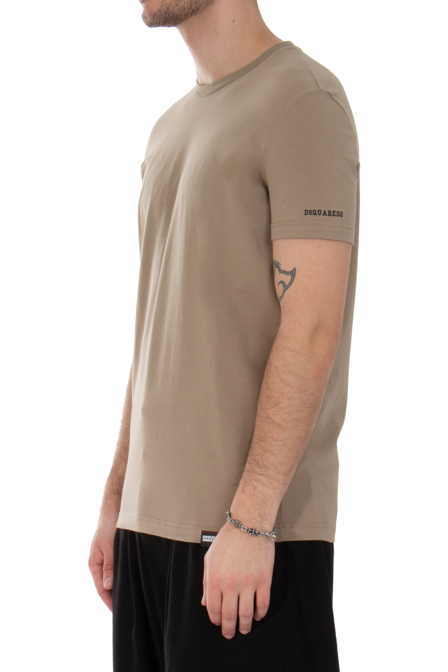 DSQUARED2 Round Neck Cotton Stretch T-Shirt DSQUARED2 Round Neck Cotton Stretch T-Shirt