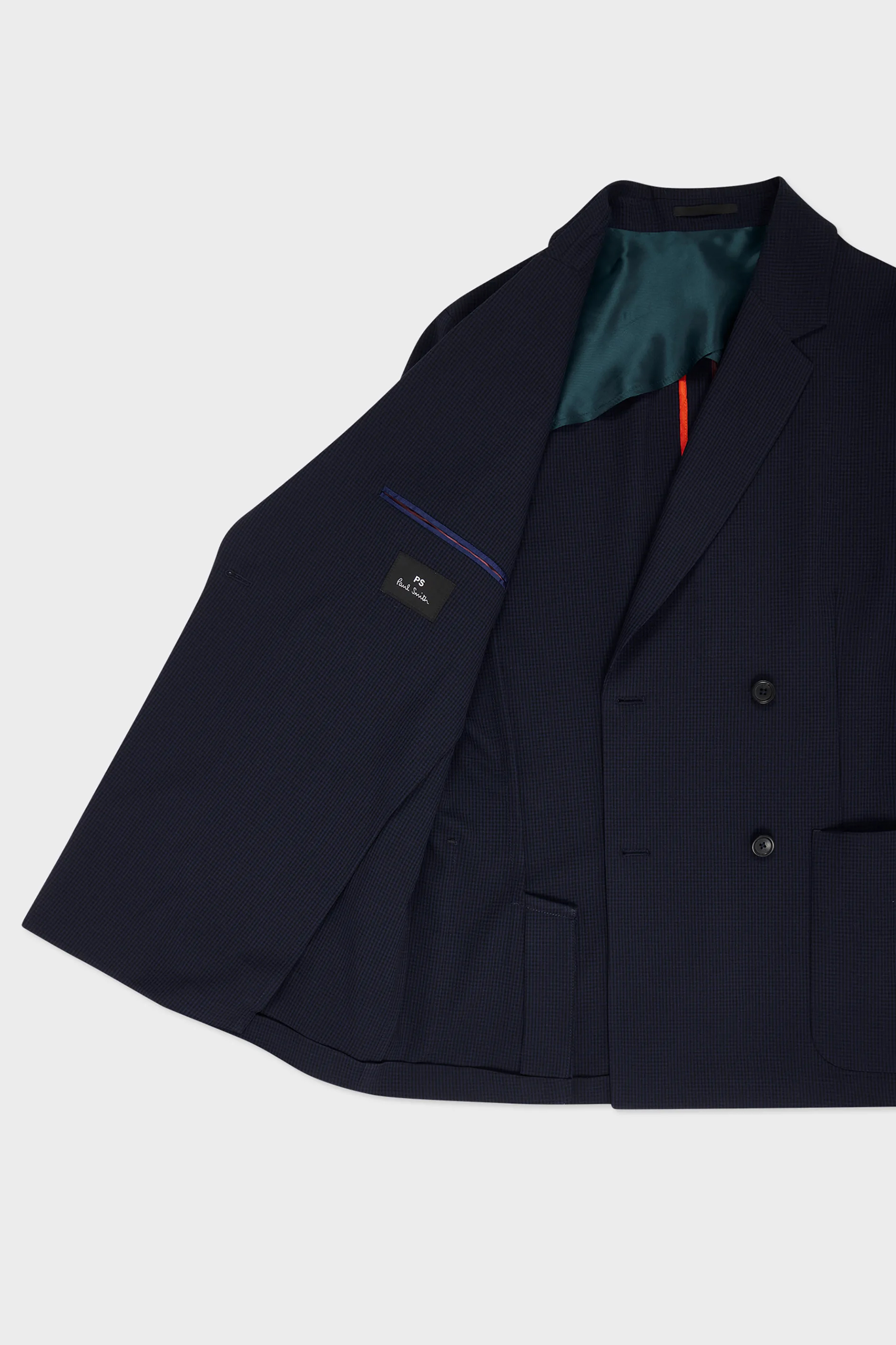 PAUL SMITH Seersucker Check Double-Breasted Jacket PAUL SMITH Seersucker Check Double-Breasted Jacket