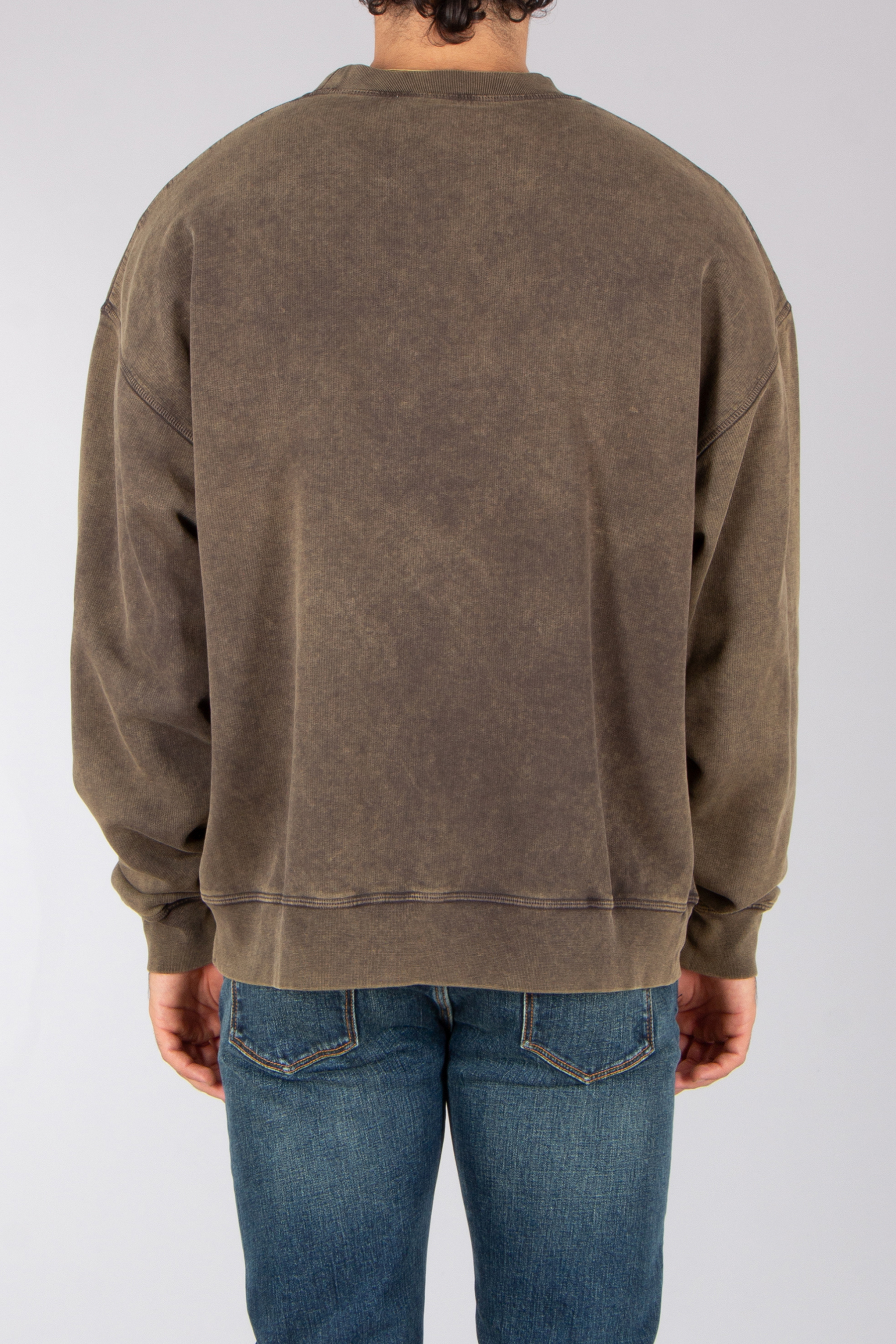 DSQUARED2 Loose Fit Prited Faded Cotton Fleece Crew Neck Sweatshirt Vlies, Strickwaren, Pullover, Sweatshirt, Kapuzenpulli