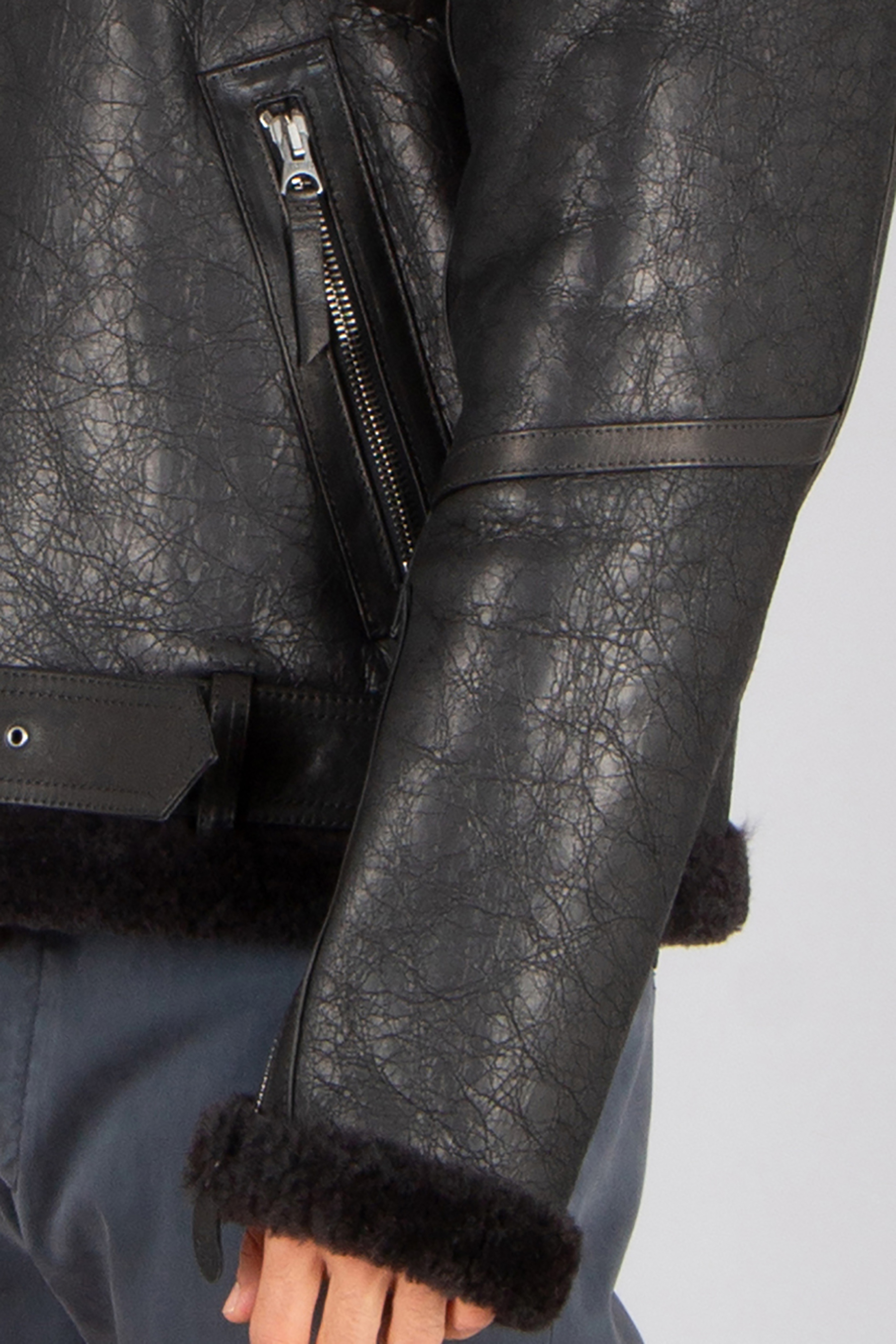 BELSTAFF Casual Fit Aviator Shearling Jacket Wilder Mantel, Jacke, Erwachsener, Mann, Person