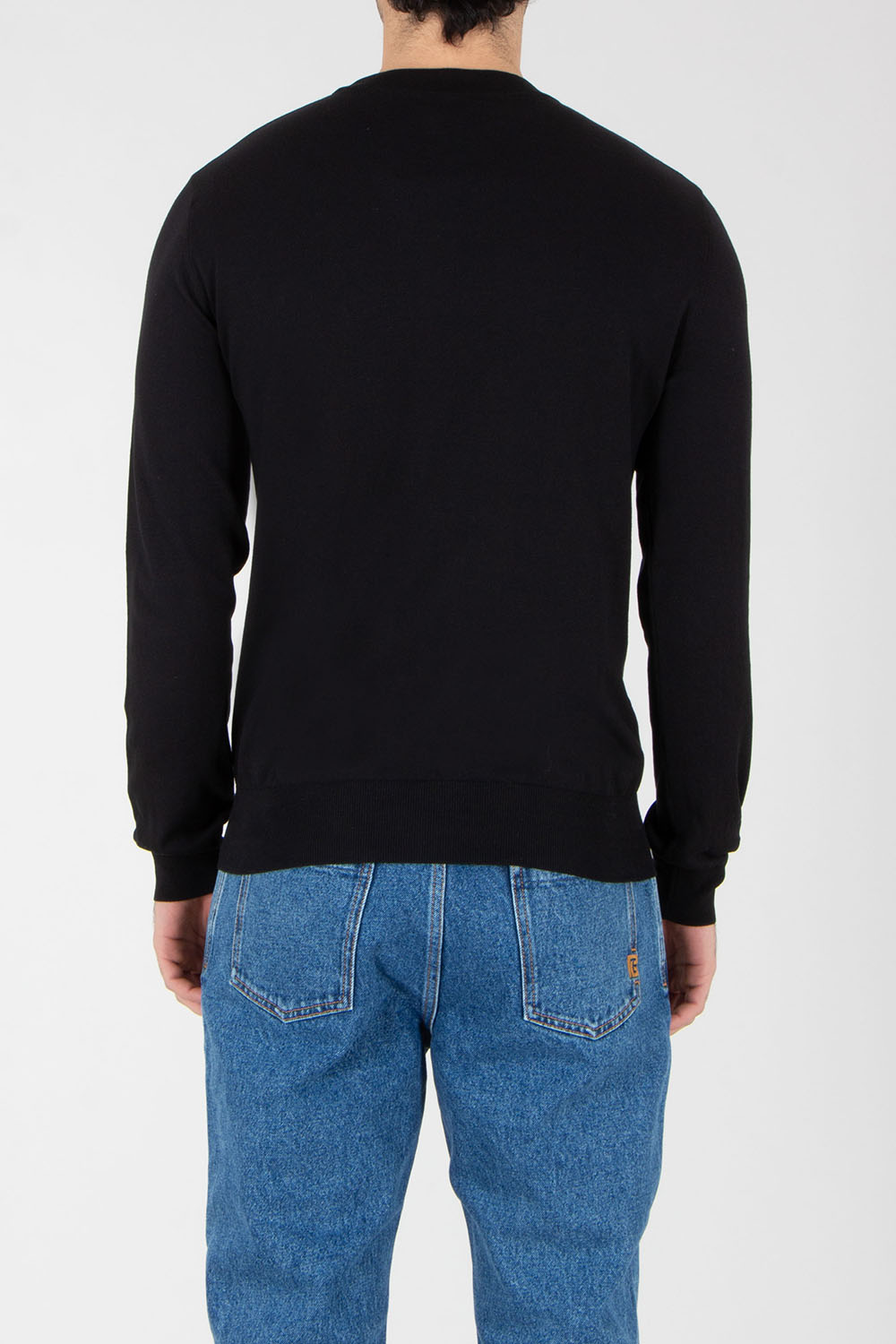 BALMAIN Regular Fit Embroidered Silk-Cotton Blend Crew Neck Sweater