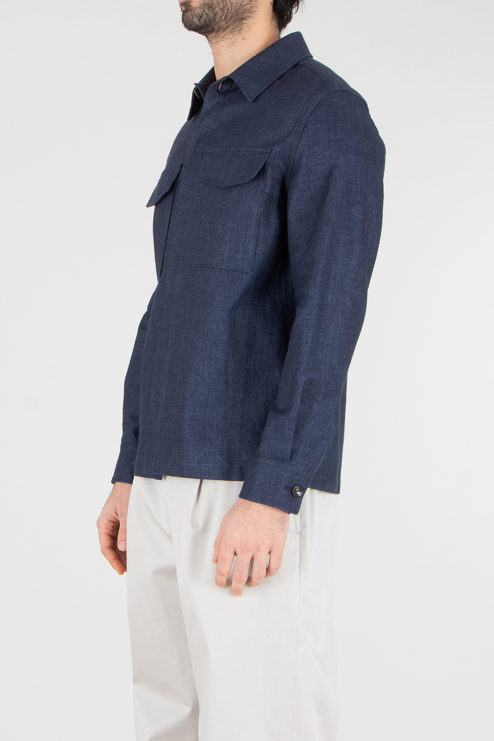 AGNONA Regular Fit Linen Overshirt