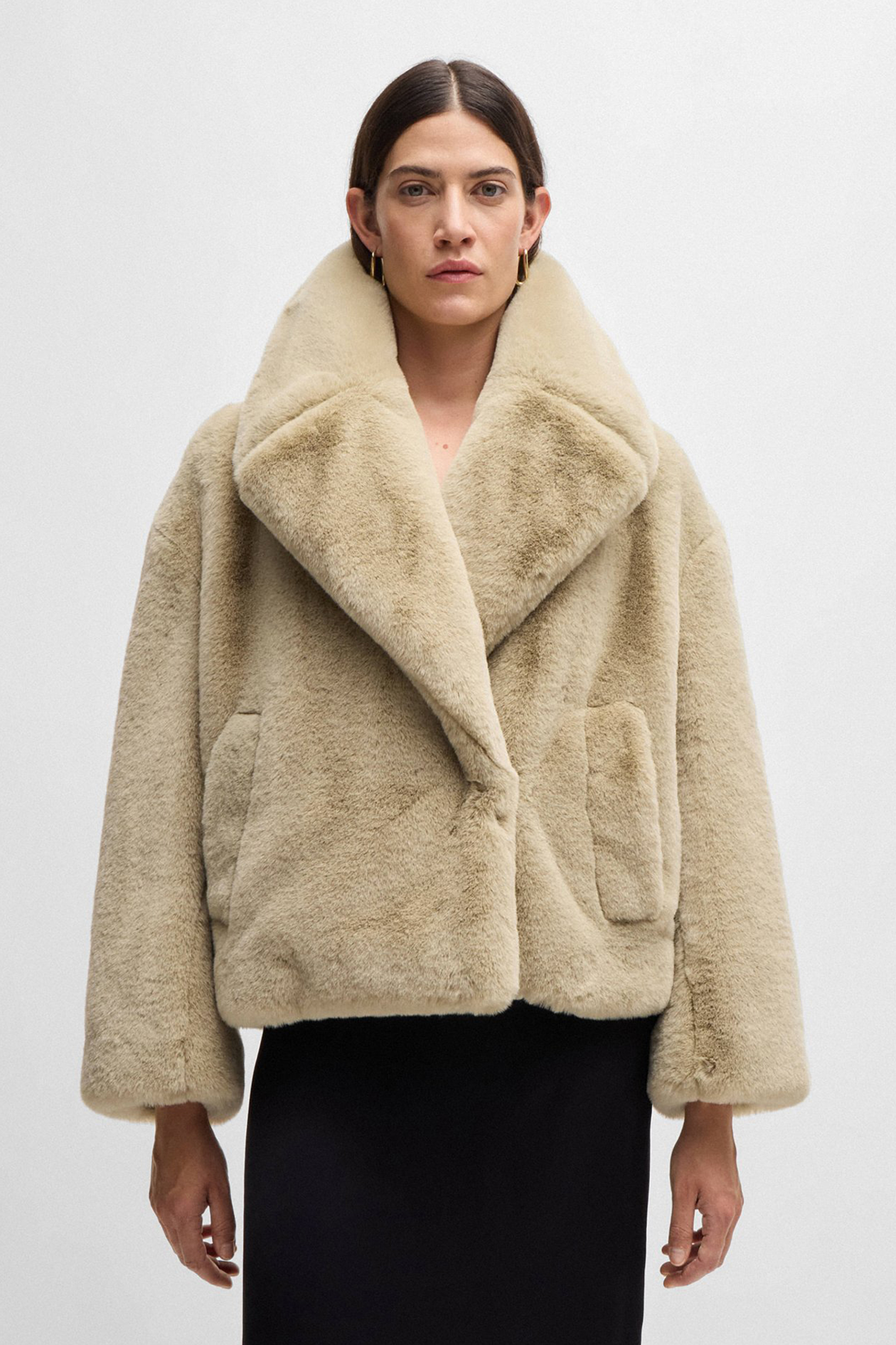 BOSS Cropped Teddy Jacket Curmeta CURMETA50524986299