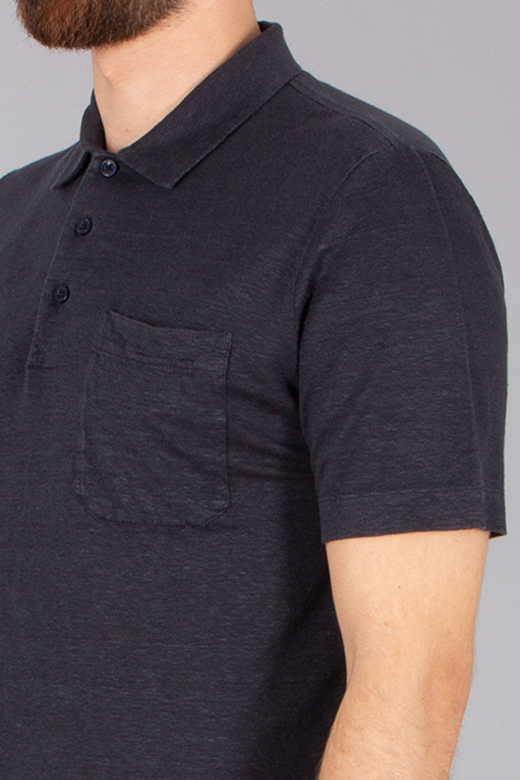 CANALI Regular Fit Linen Polo Shirt CANALI Regular Fit Linen Polo Shirt