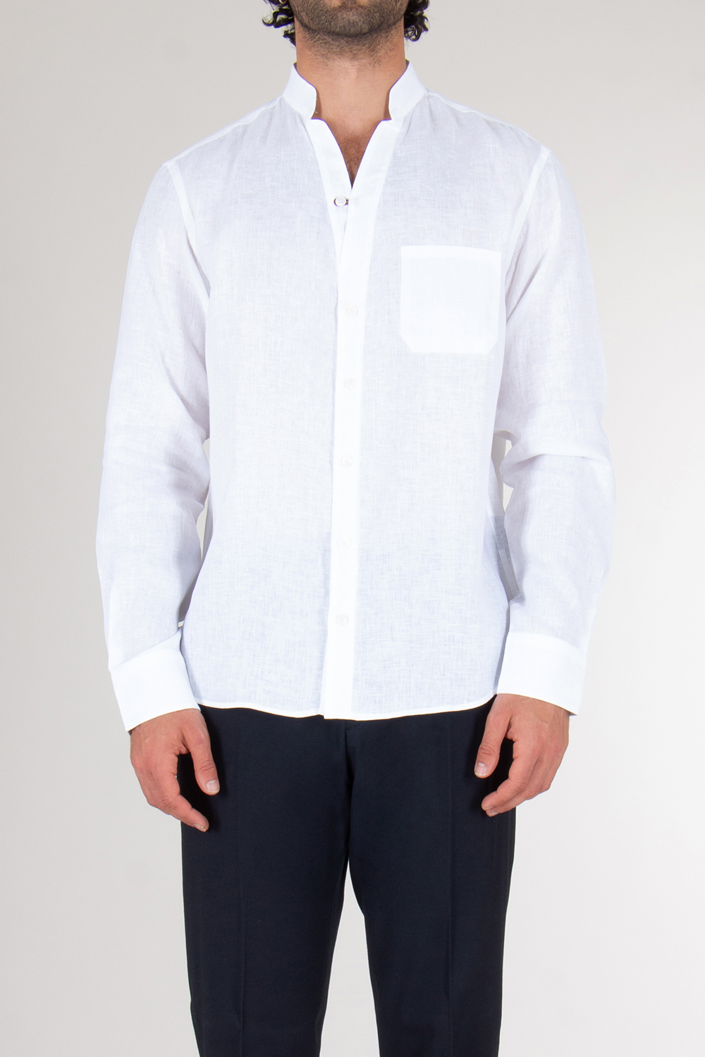 SEASE Regular Fit Linen Fishtail Henley Shirt