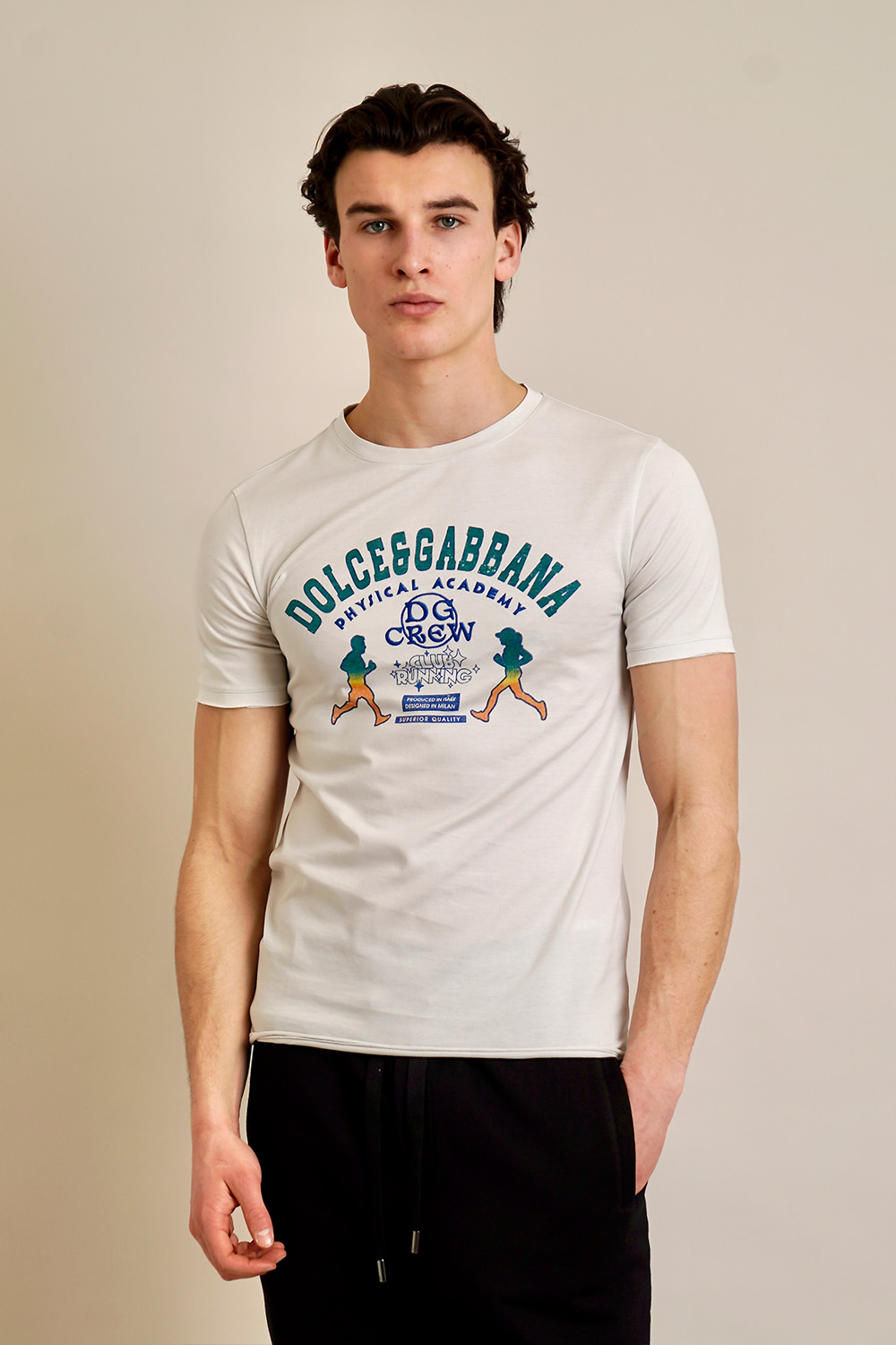 DOLCE & GABBANA Regular Fit Print & Embroidery Cotton Jersey T-Shirt