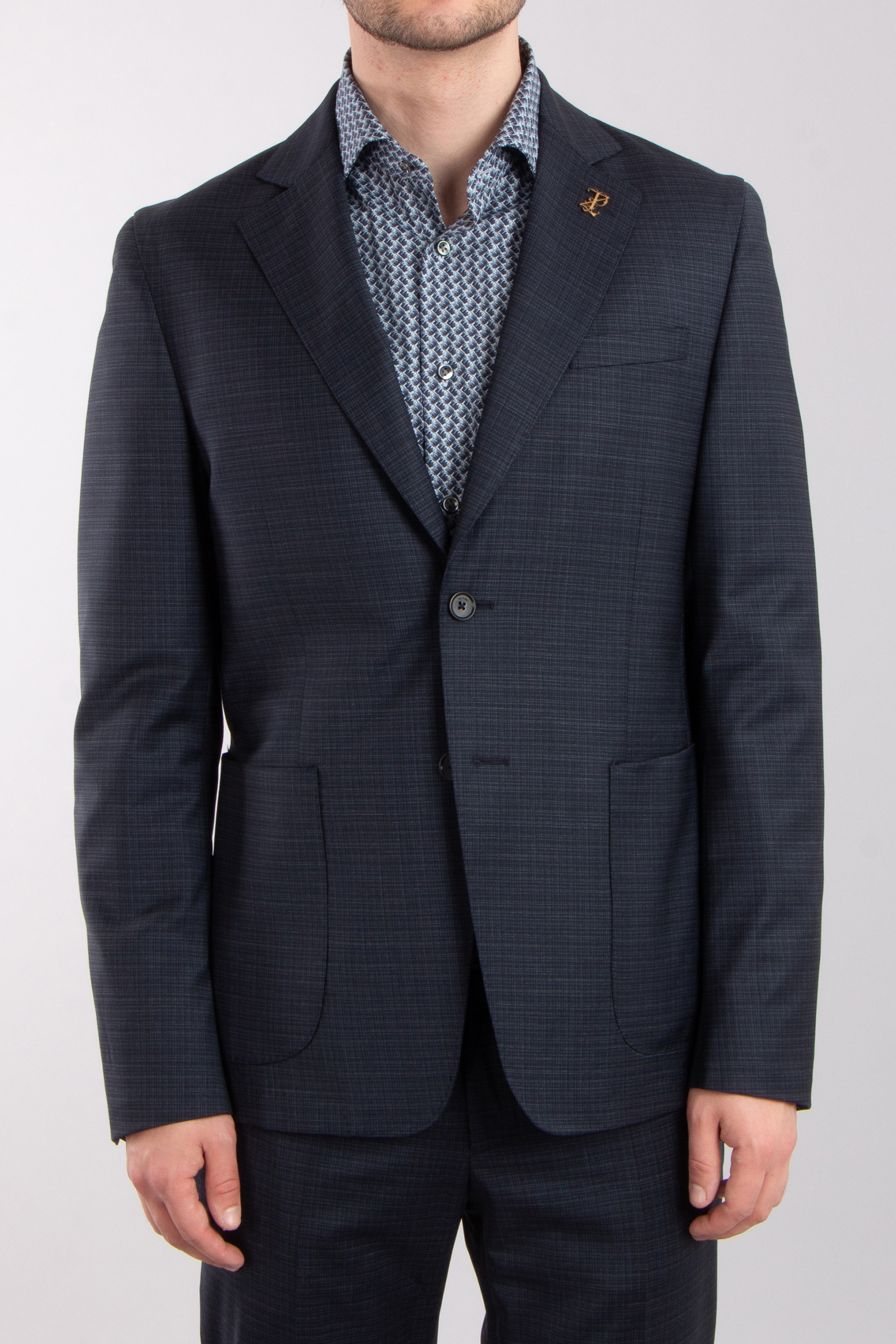 PAL ZILERI Patterned Virgin Wool Stretch Suit Baron