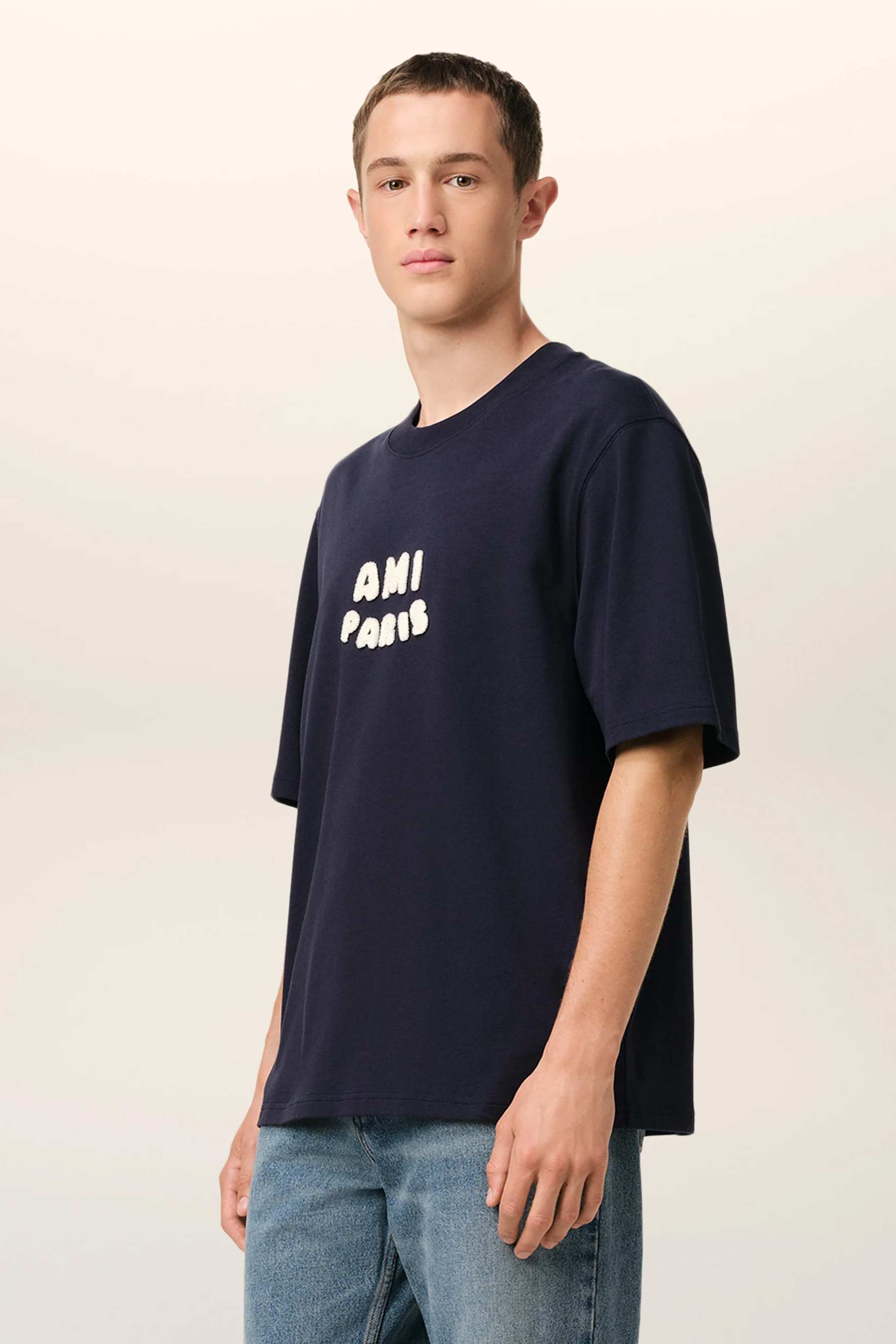AMI PARIS Boxy Fit Organic Cotton Jersey T-Shirt AMI PARIS Boxy Fit Organic Cotton Jersey T-Shirt
