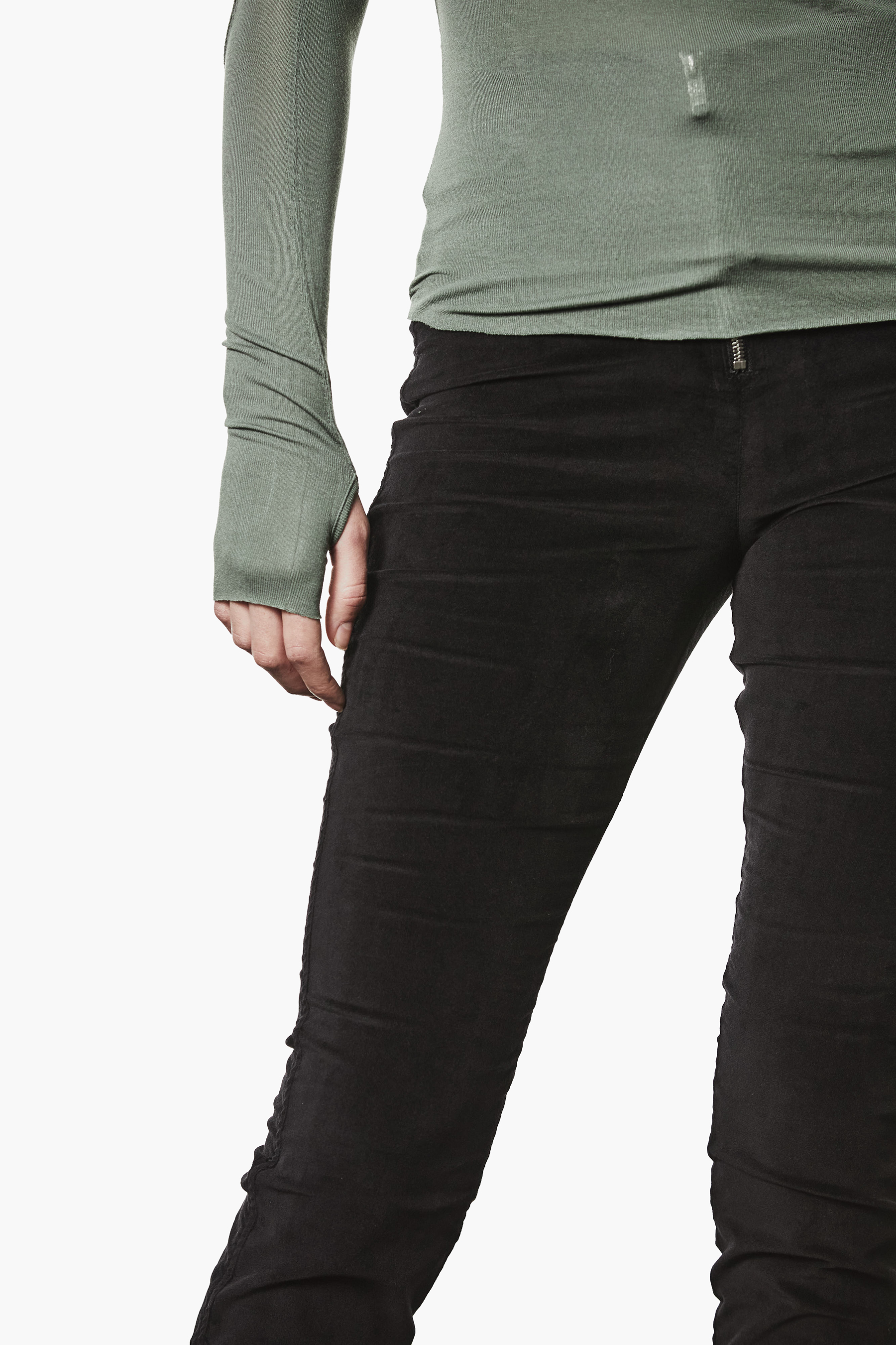 THOM KROM Slim Fit Ultra Light Viscose Stretch Crew Neck Long-Sleeve T-Shirt Hosen, Langarm, Jeans, Mann, Person