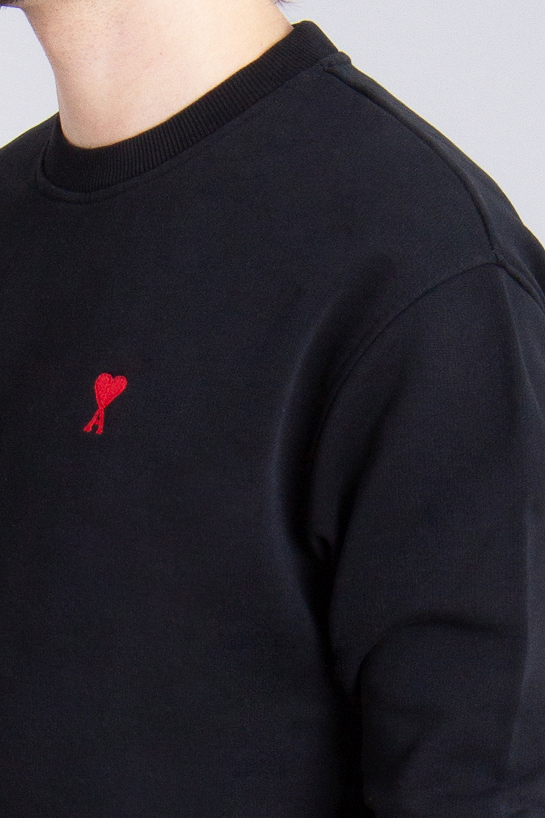 AMI PARIS Classic Fit Ami De Coeur Organic Cotton Fleece Sweatshirt AMI PARIS Classic Fit Ami De Coeur Organic Cotton Fleece Sweatshirt