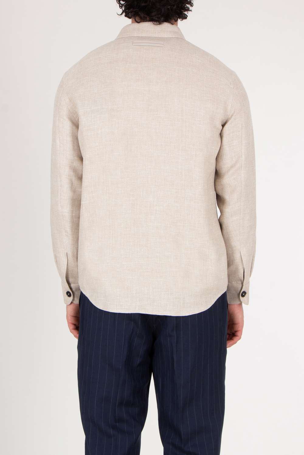 ZEGNA Regular Fit Cashmere Linen and Silk Overshirt