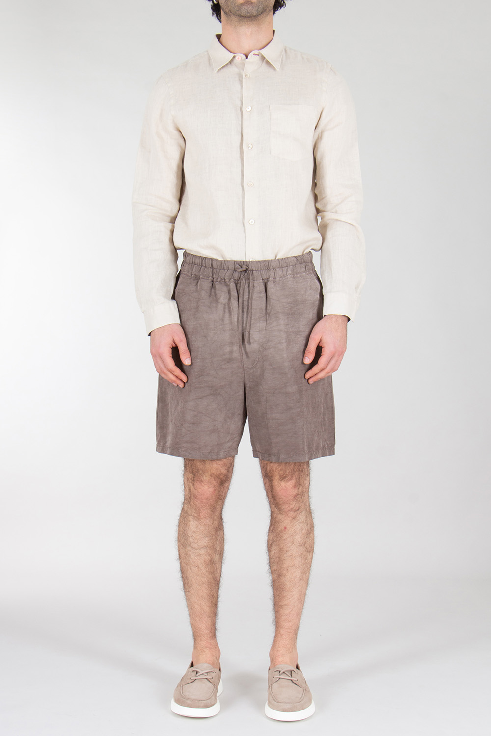 ROBERTO COLLINA Hand Treated Bermuda Shorts Moro