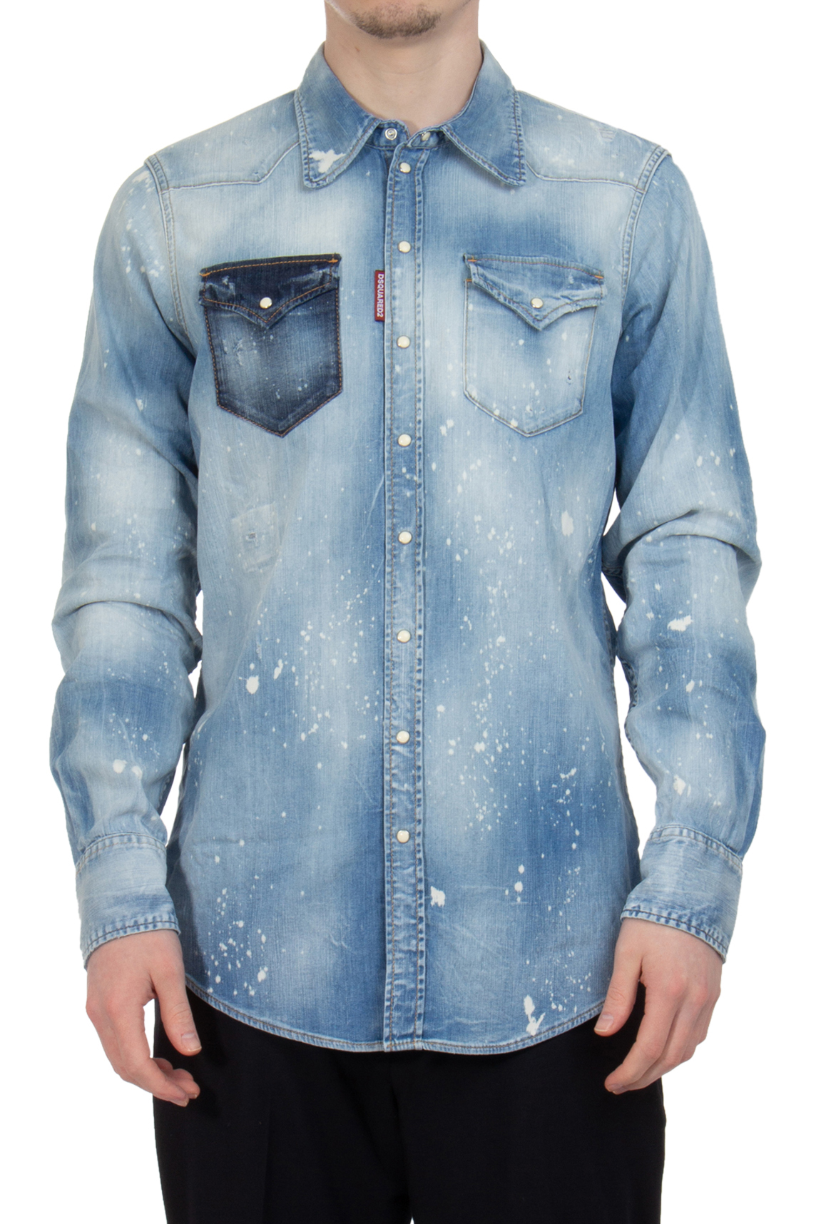 DSQUARED2 Cotton Stretch Denim Bob Shirt DSQUARED2 Cotton Stretch Denim Bob Shirt