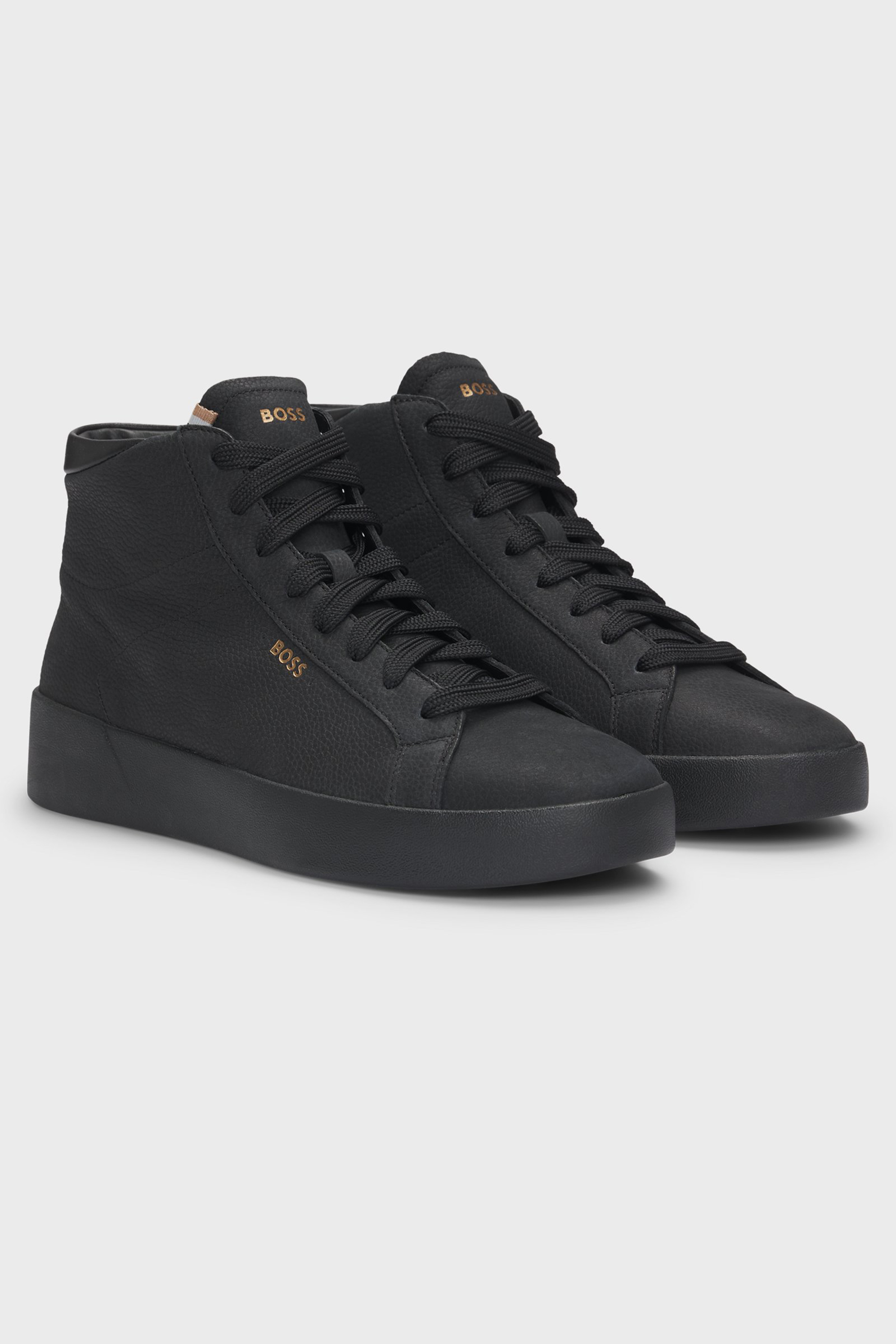 BOSS High Top Grained Leather Sneakers Belwar BOSS High Top Grained Leather Sneakers Belwar