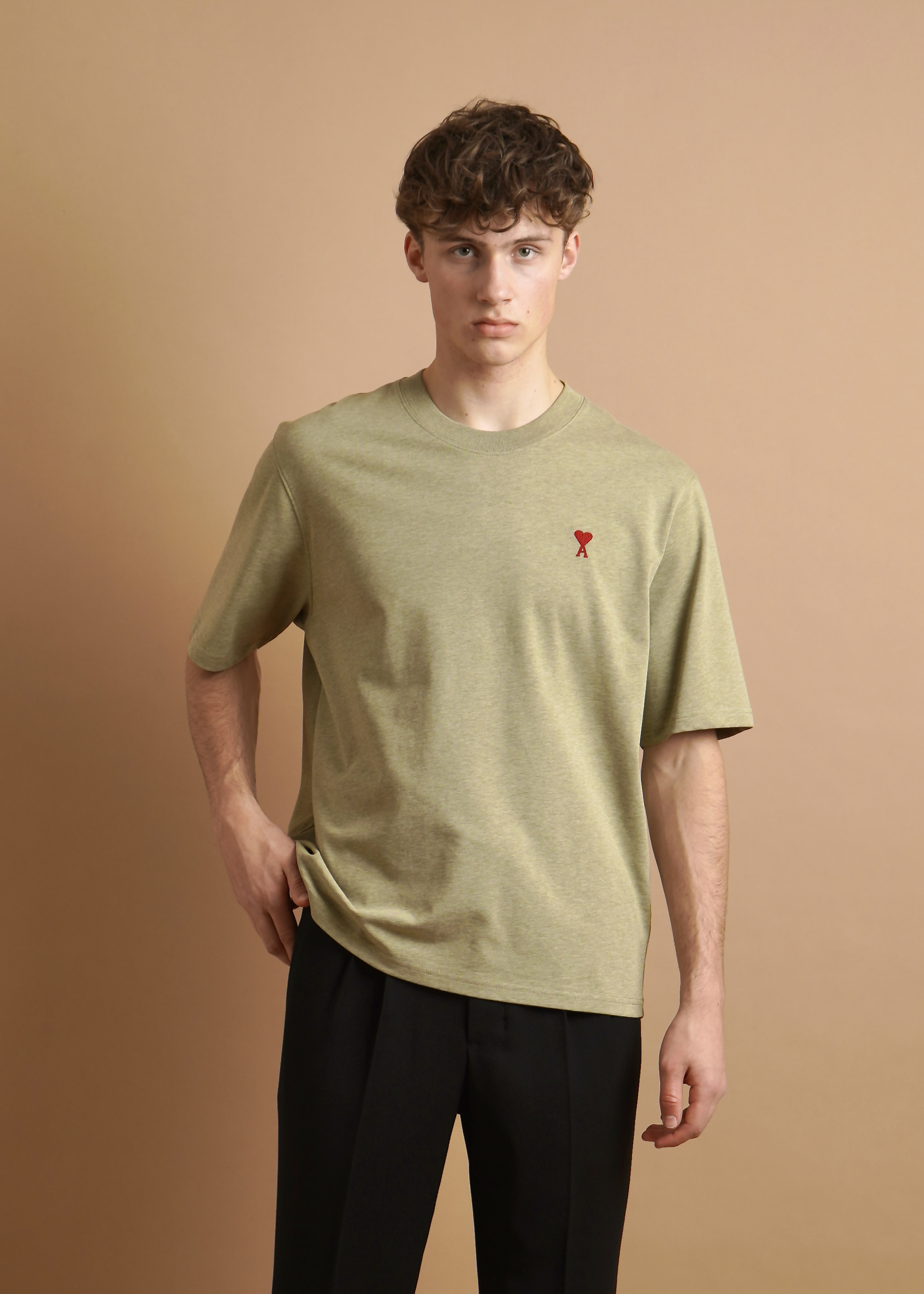 AMI PARIS Embroidered Organic Cotton T-Shirt