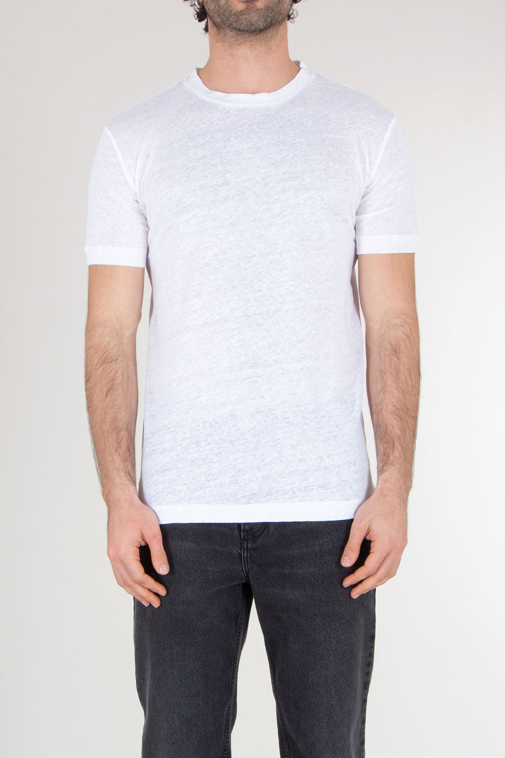 AURÉLIEN Slim Fit Linen Jersey T-Shirt 
