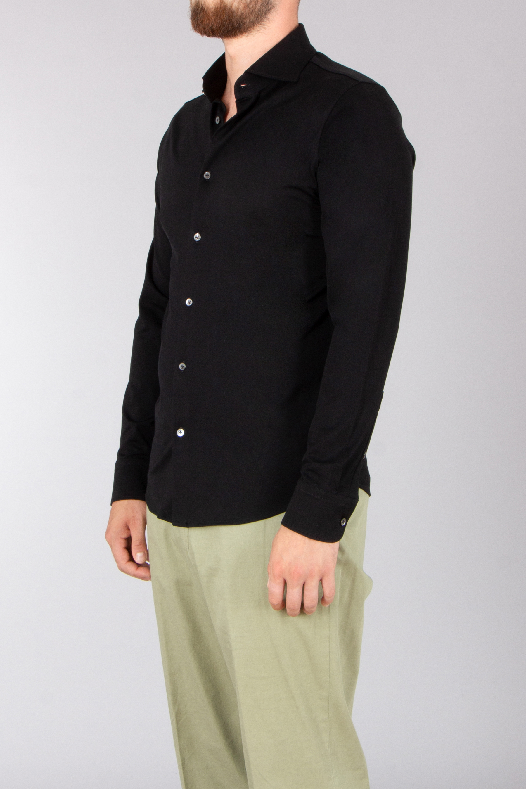 STEFAN BRANDT Slim Fit Urpima Sea Island Cotton Jersey Shirt Otis Hemd, Langarm, Mantel, Mann, Person