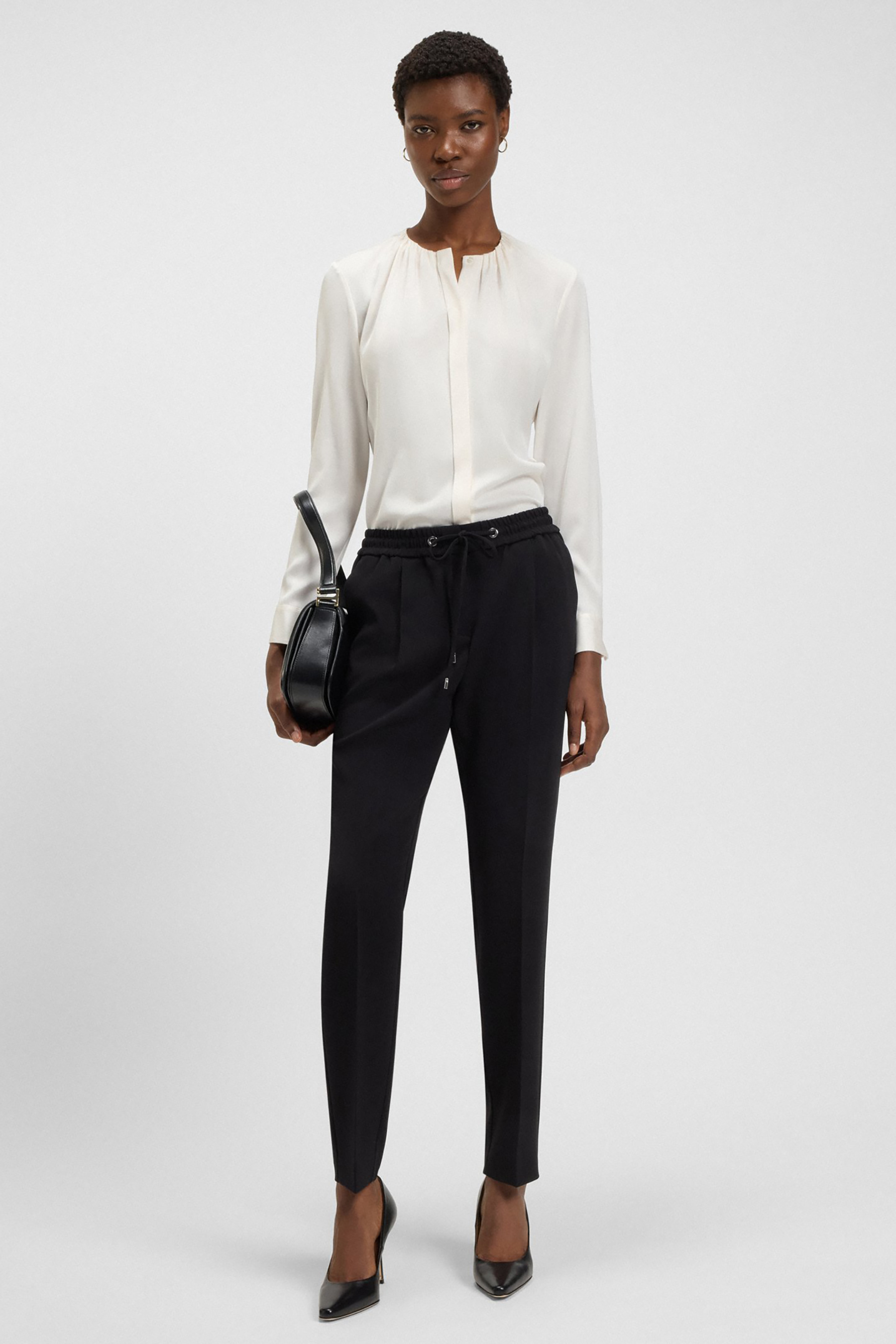 BOSS Regular Fit Japanese Crepe Pants Tariyanah Bluse, Hosen, Hemd, Formelle Kleidung, Anzug