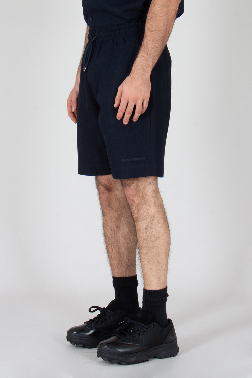 EMPORIO ARMANI Relaxed Fit Linen Blend Bermuda Shorts