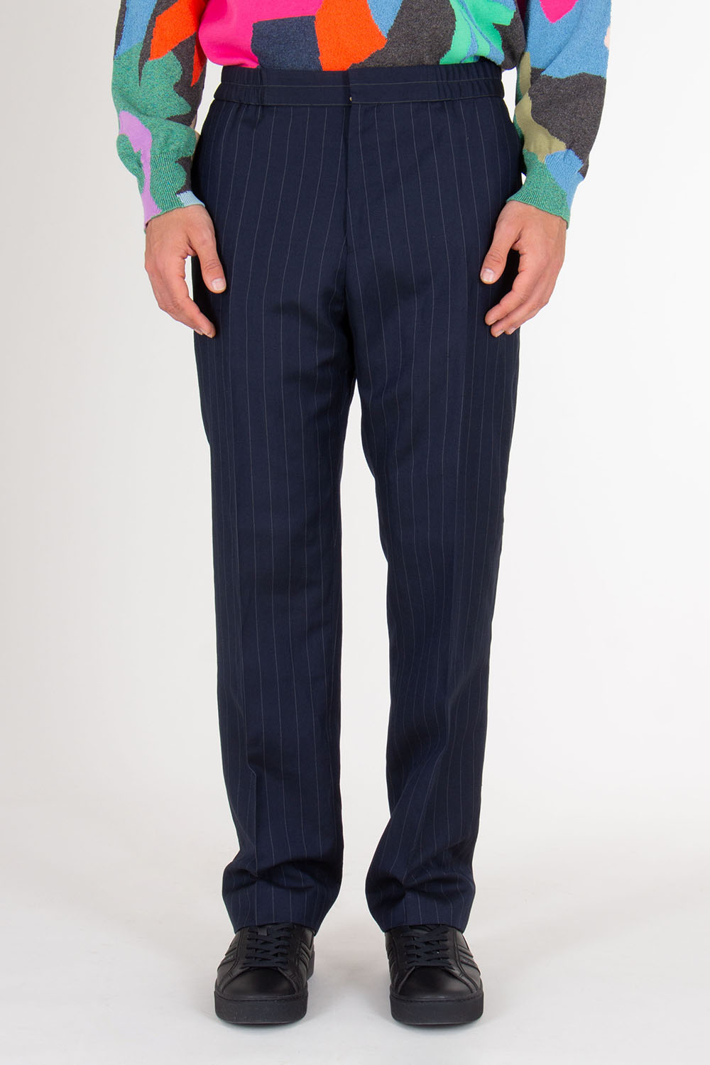 PAUL SMITH Tapered Fit Linen Wool Tailored Jogging pants