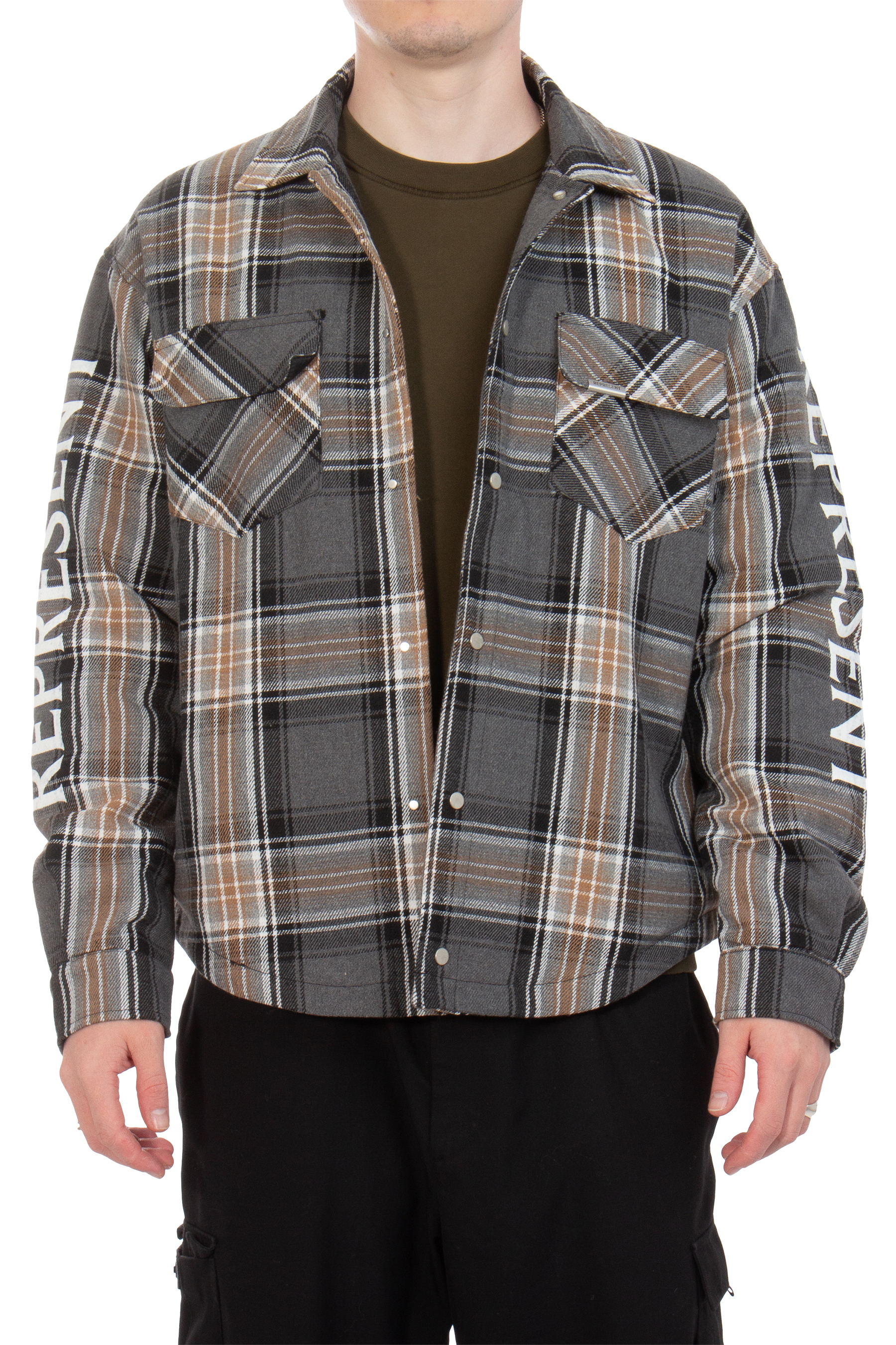REPRESENT Checked Quilted Polyester Flannel Overshirt REPRESENT Checked Quilted Polyester Flannel Overshirt