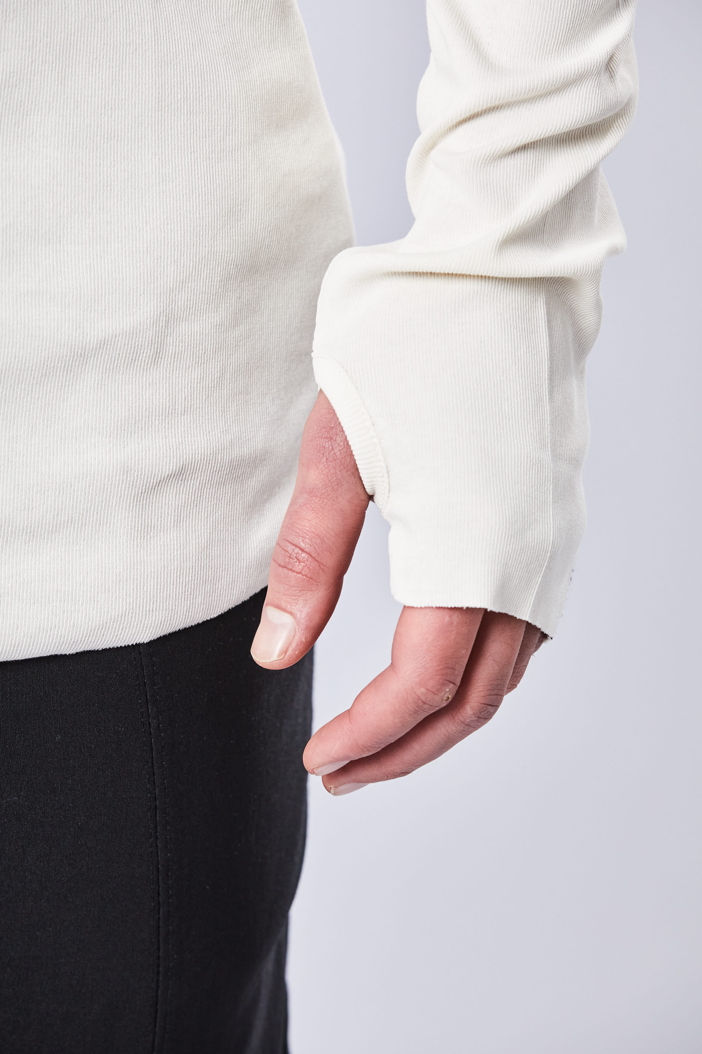 THOM KROM Ribbed Modal Stretch Long Sleeve T-Shirt THOM KROM Ribbed Modal Stretch Long Sleeve T-Shirt