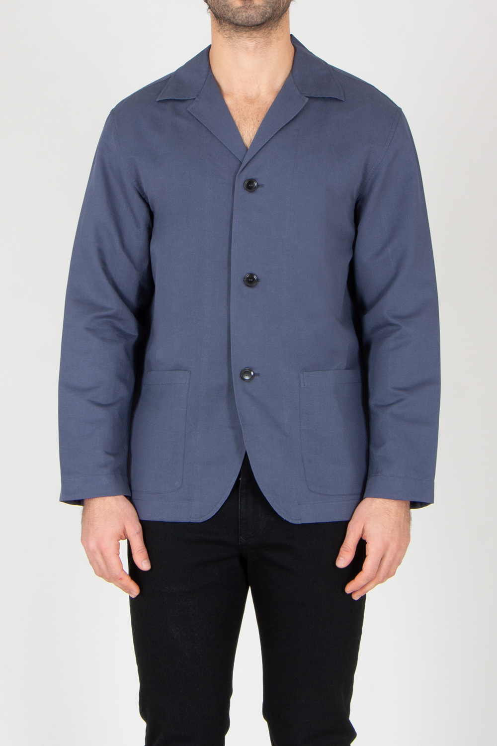 BRIONI Regular Fit Linen-Cotton Blend Blazer Shirt