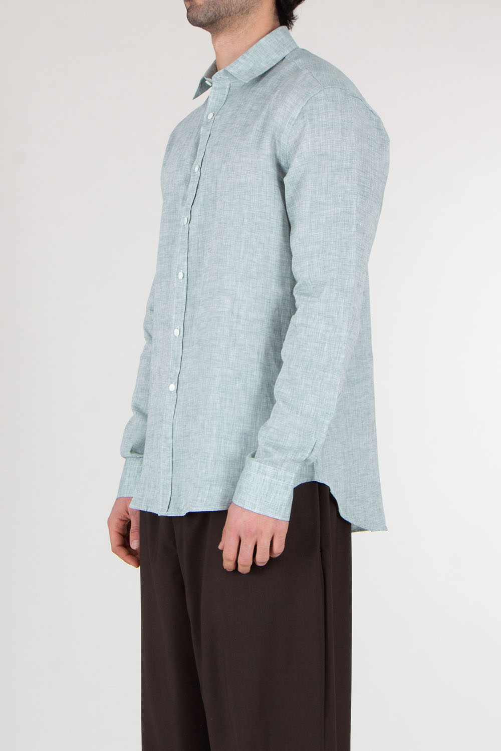 CANALI Regular Fit Linen Shirt