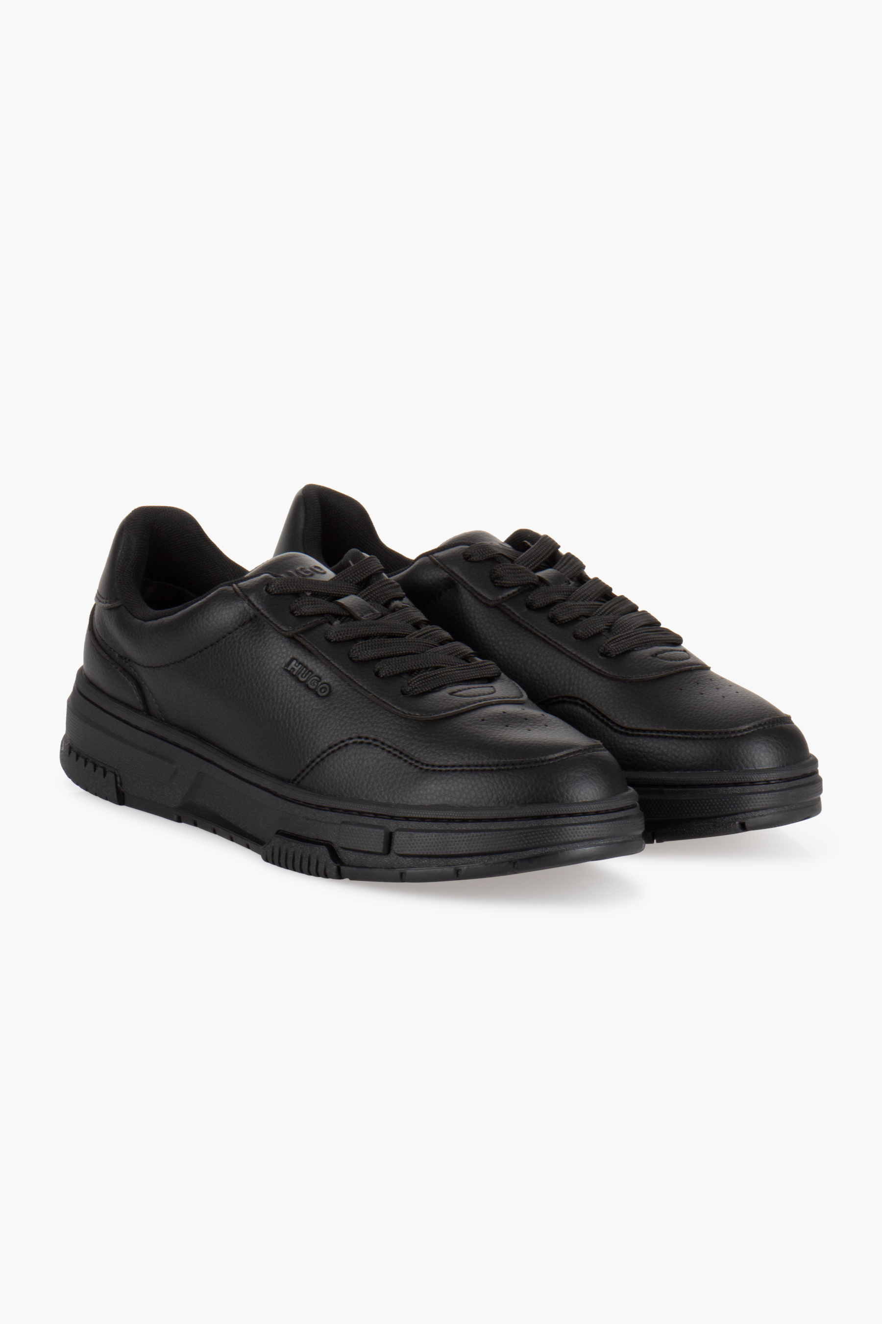 HUGO Grained Faux Leather Sneakers Yarrow Bekleidung, Schuhwerk, Schuh, Sneaker