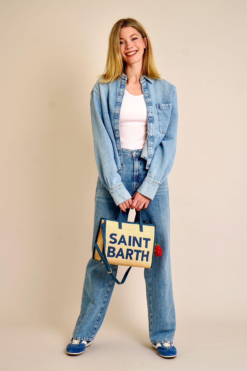 7 FOR ALL MANKIND Washed Linen Cotton Denim Blouse Iris