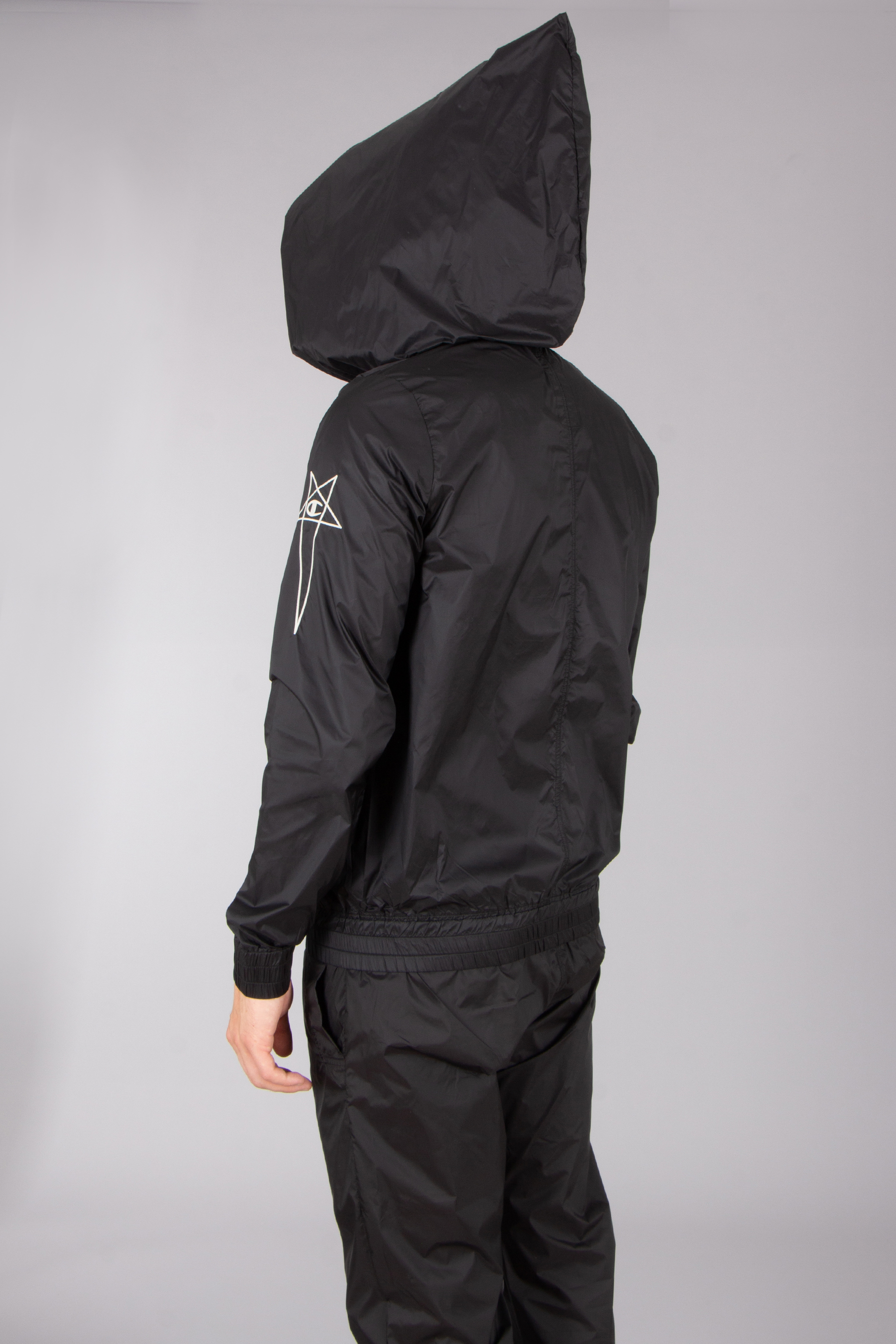 RICK OWENS DRKSHDW X Champion Recycled Nylon Zip-Up Mountain Hoodie RICK OWENS DRKSHDW X Champion Recycled Nylon Zip-Up Mountain Hoodie