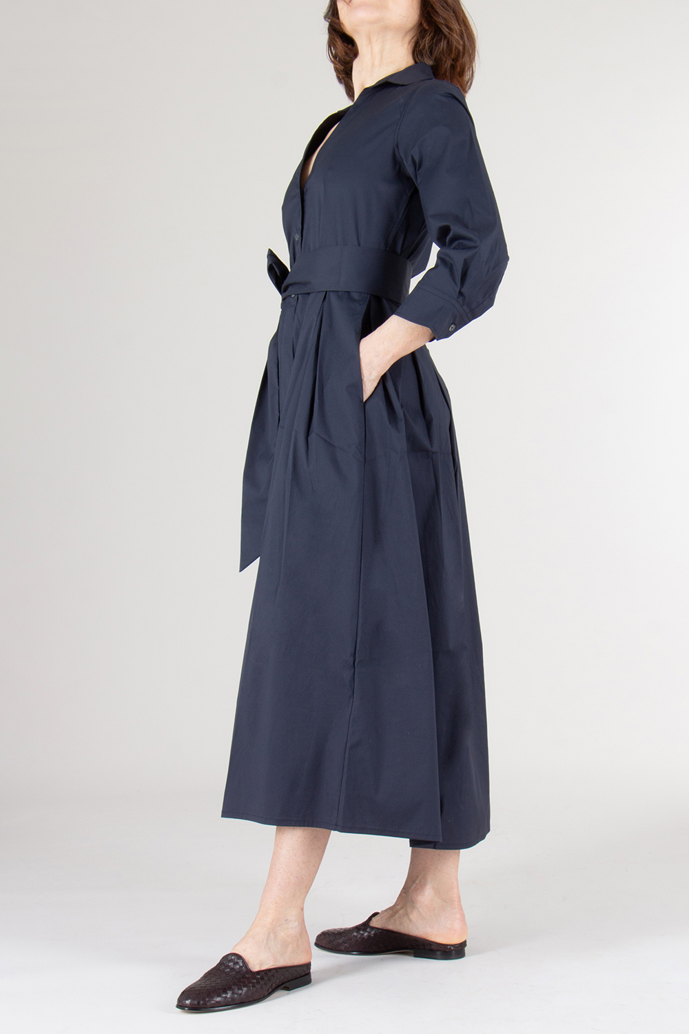 0039 ITALY Stretch Cotton Shirt Dress Julene